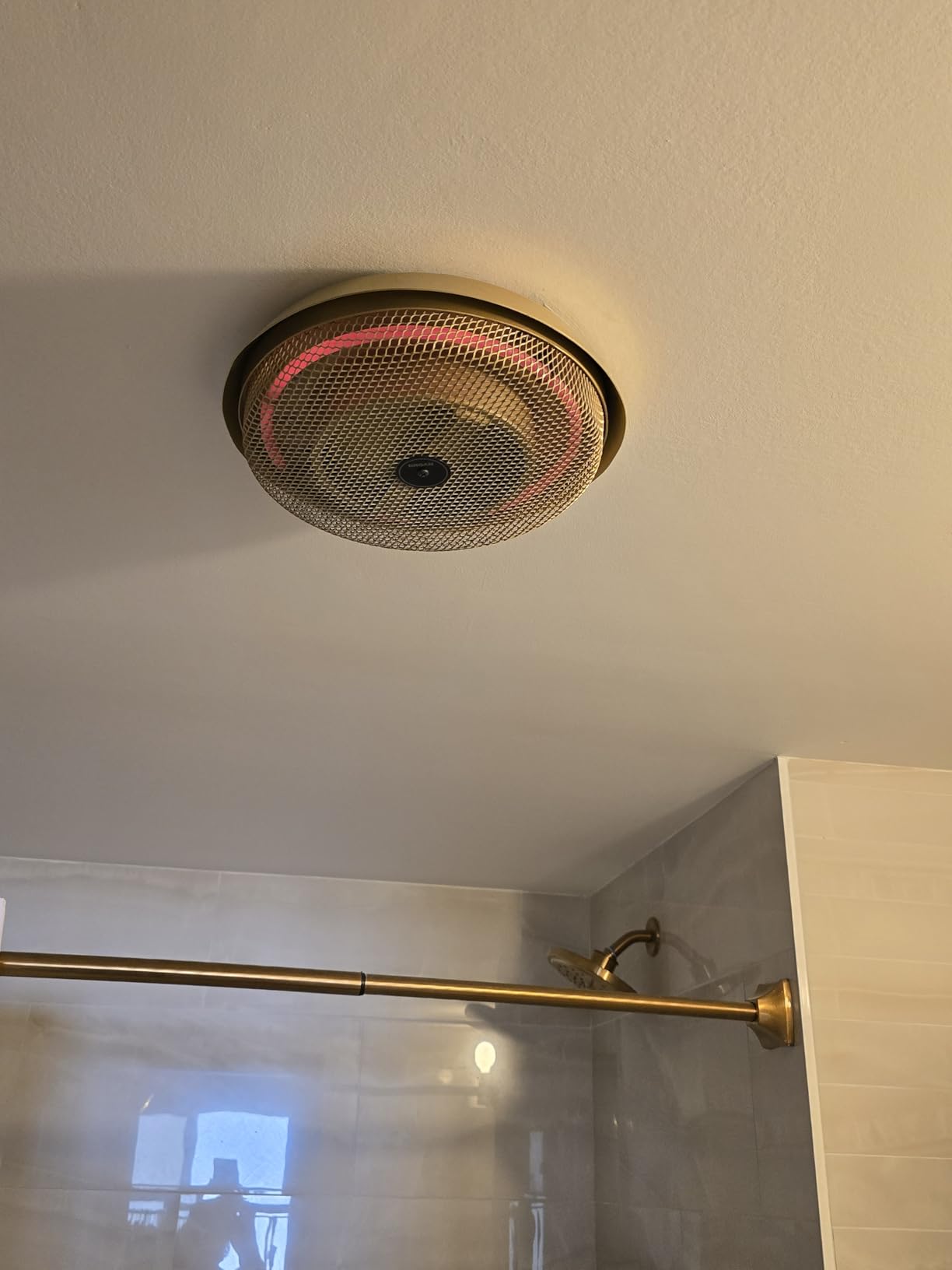 Broan-NuTone 157 Low-Profile Fan-Forced Ceiling Heater, Enclosed Sheath Element for Bathroom, Kitchen, and Home, Standard, Satin Aluminum - Customer Photo 1