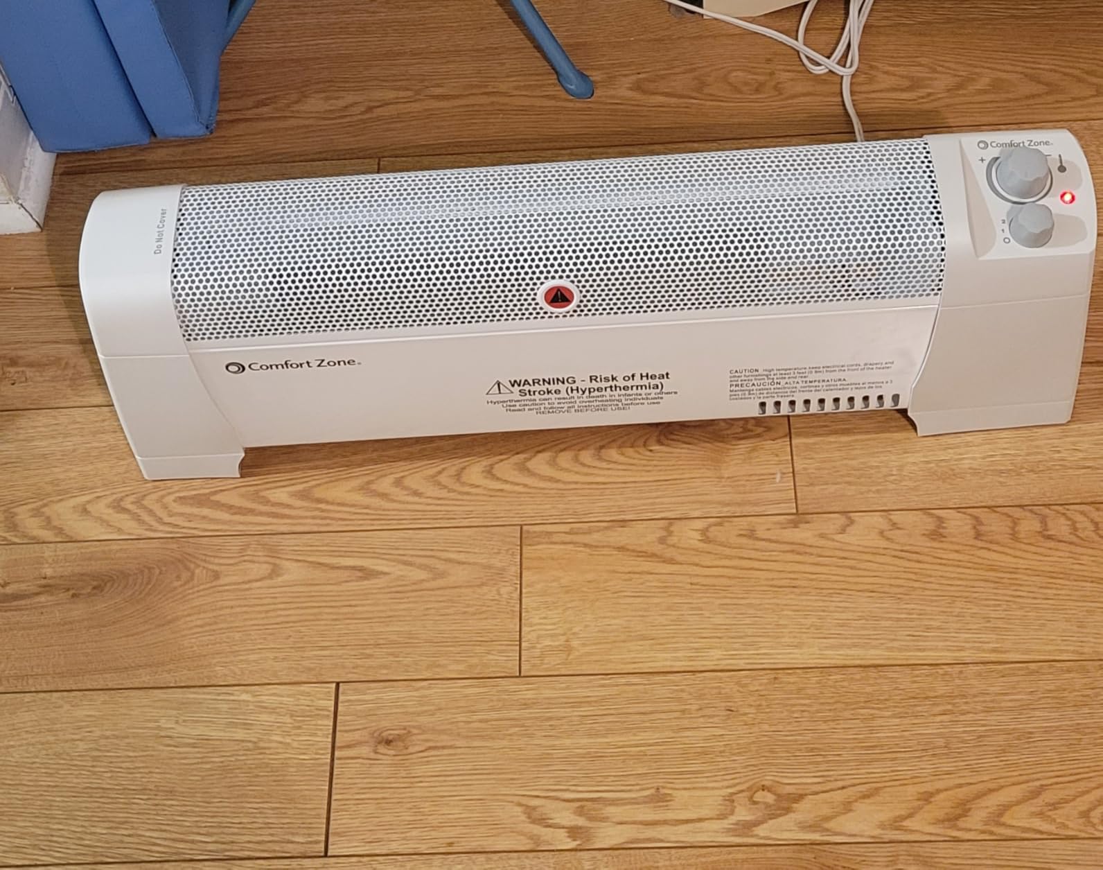 Comfort Zone Electric Baseboard Space Heater with Adjustable Thermostat, Dent-Proof End Panels, Overheat Protection, Tip-Over Switch, & Stay-Cool Body, Ideal for Home, Bedroom, & Office, 1,500W, CZ600 - Customer Photo 1