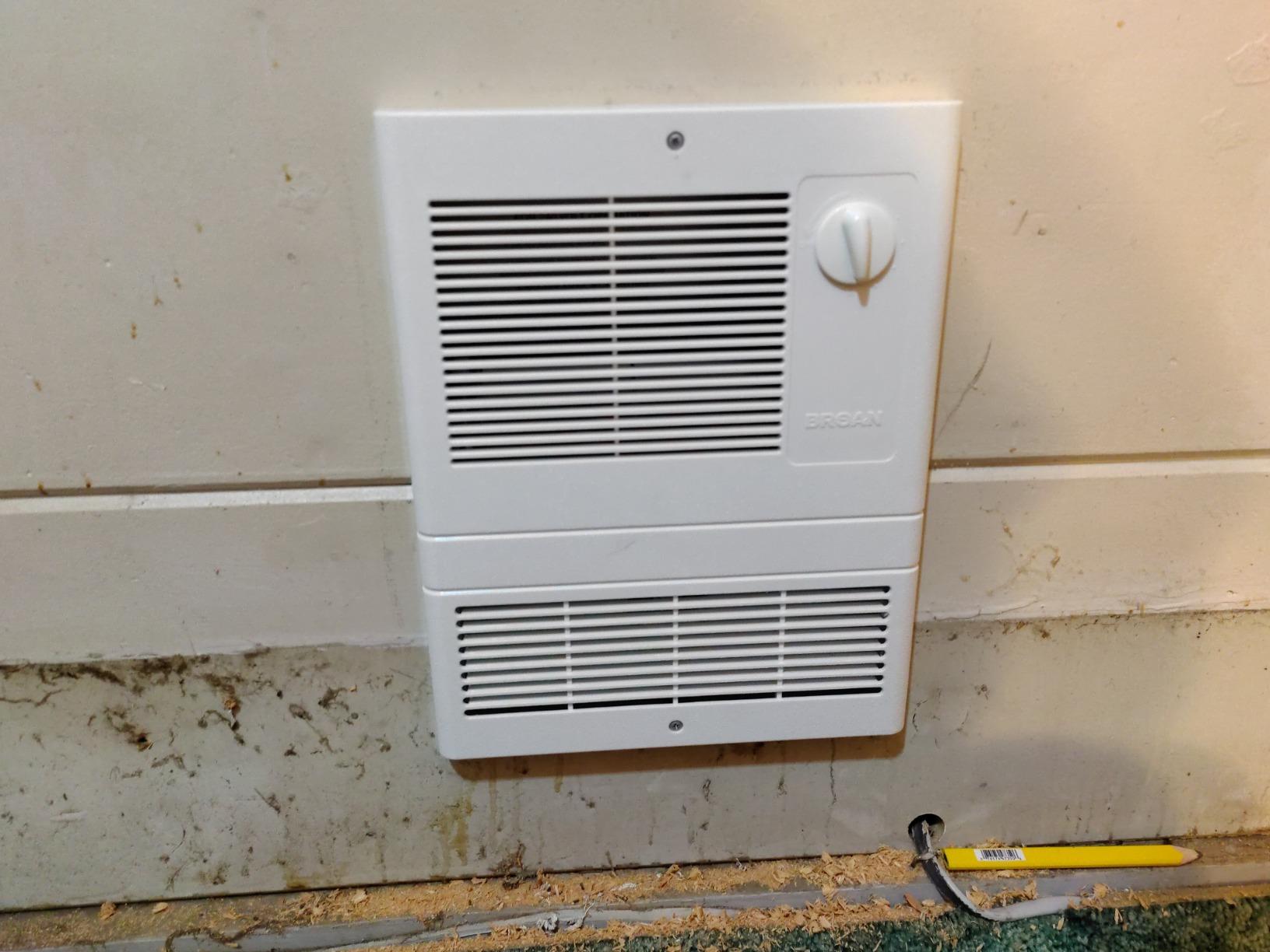Broan-NuTone 9815WH High Capacity Wall Heater with Built-In Adjustable Thermostat, 1500W, 120/240V, White Customer Review Broan-NuTone 9815WH High Capacity Wall Heater with Built-In Adjustable Thermostat, 1500W, 120/240V, White - Customer Photo 1