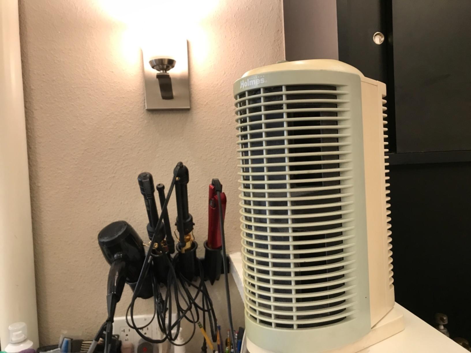 Holmes True HEPA Allergen Remover Mini Tower Air Purifier with Optional Ionizer | Small Space Air Purifier, White (HAP706-NU-1) Customer Review Holmes True HEPA Allergen Remover Mini Tower Air Purifier with Optional Ionizer | Small Space Air Purifier, White (HAP706-NU-1) - Customer Photo 2