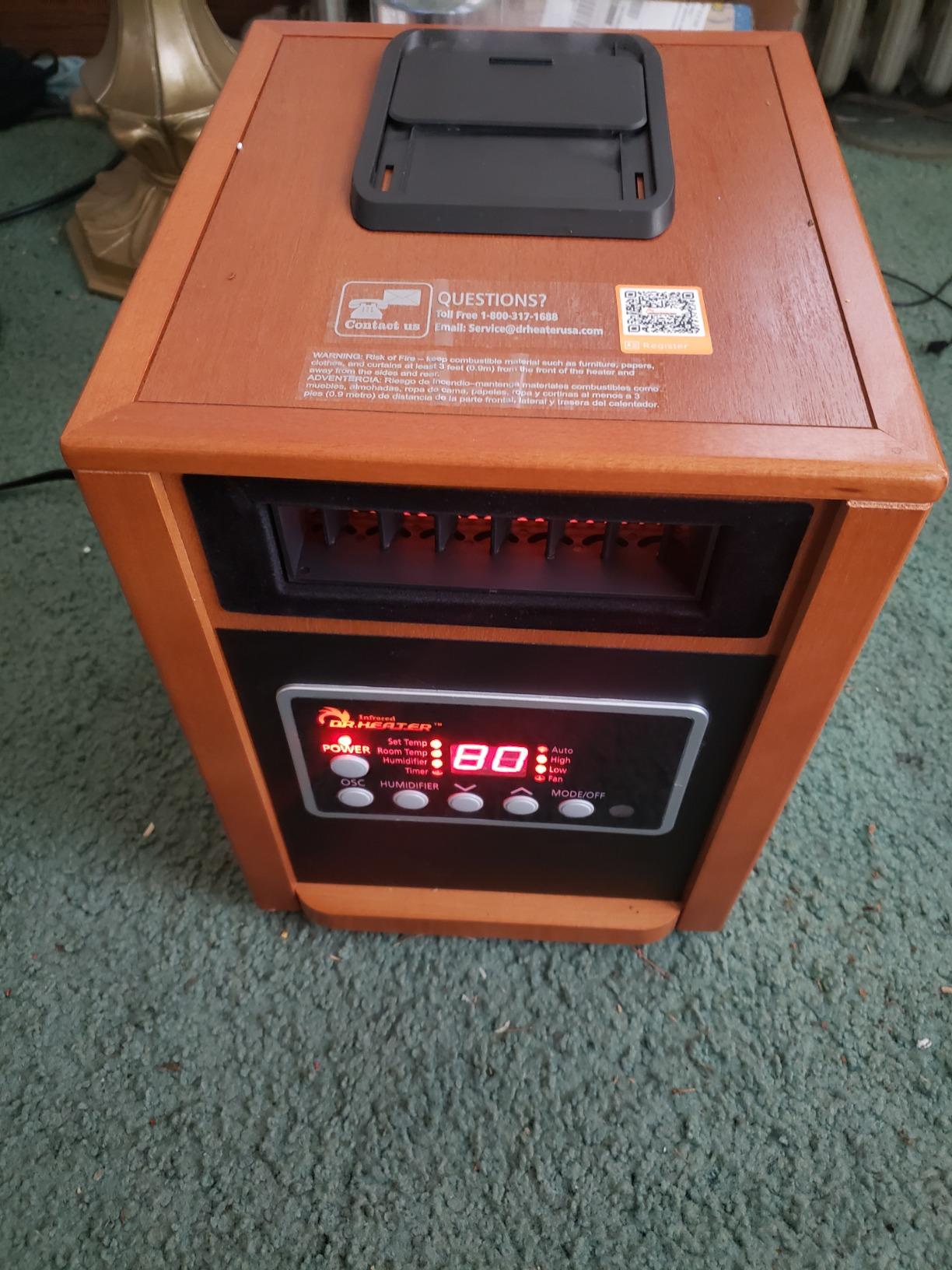 Dr Infrared Heater DR-998, 1500W, Space Heater with Humidifier, Oscillation Fan & Remote Control (Cherry) Customer Review Dr Infrared Heater DR-998, 1500W, Space Heater with Humidifier, Oscillation Fan & Remote Control (Cherry) - Customer Photo 1