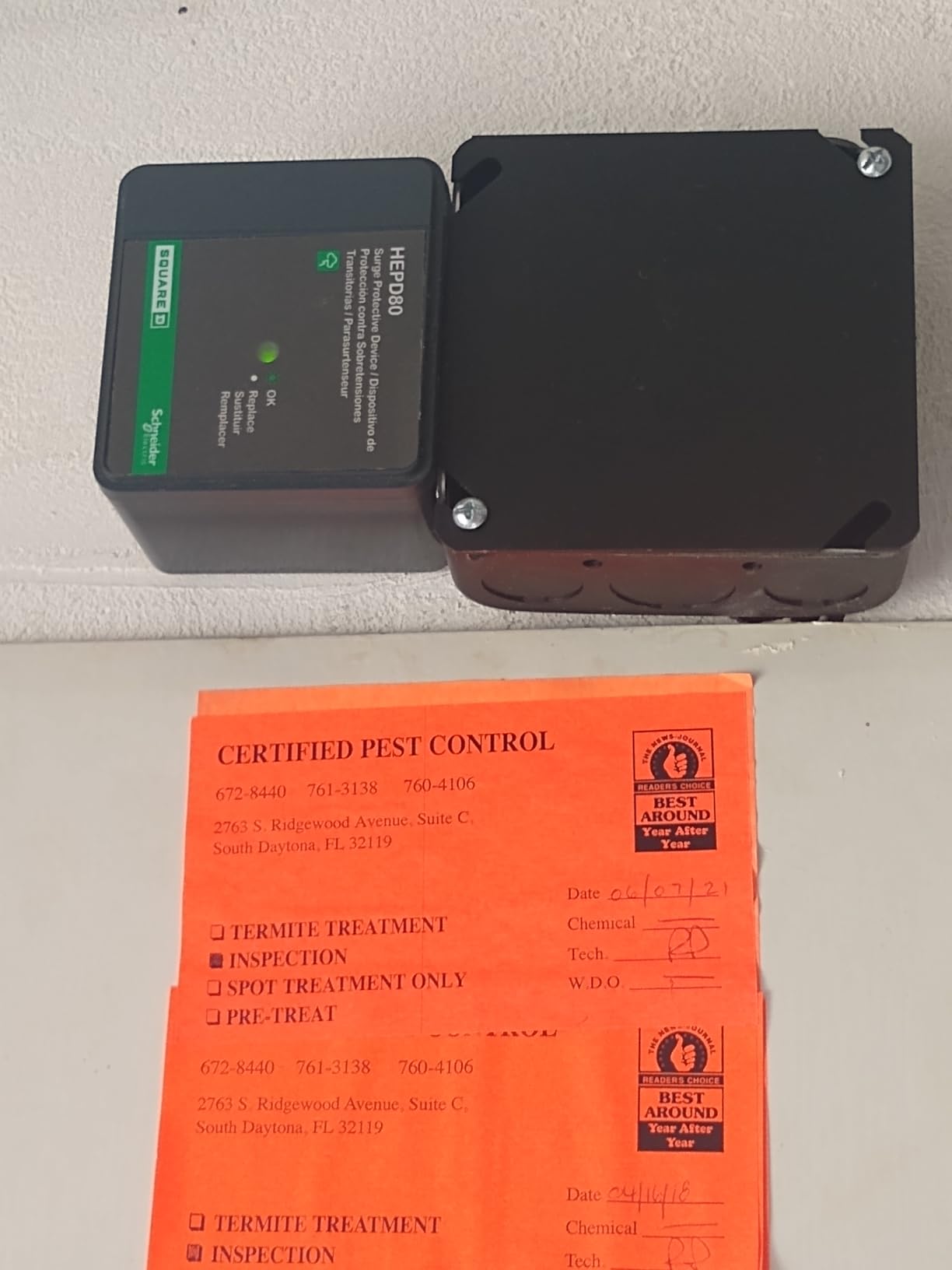 Square D HEPD80 Universal Whole House Surge Protection Device, 1-Phase, 3-Wire for 120/240V, 80kA - Customer Photo 1