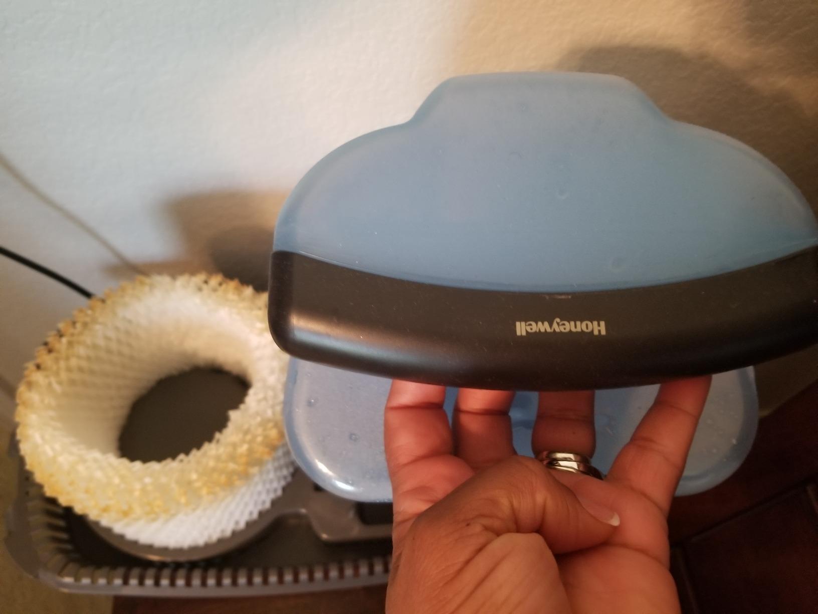 Honeywell Cool Moisture Humidifier For Bedroom, Medium Rooms, 1.1 Gallon, Invisible Moisture Humidifier for Baby, Kids, Quiet, Easy to Clean, UV Technology, Black, HCM350B - Customer Photo 2