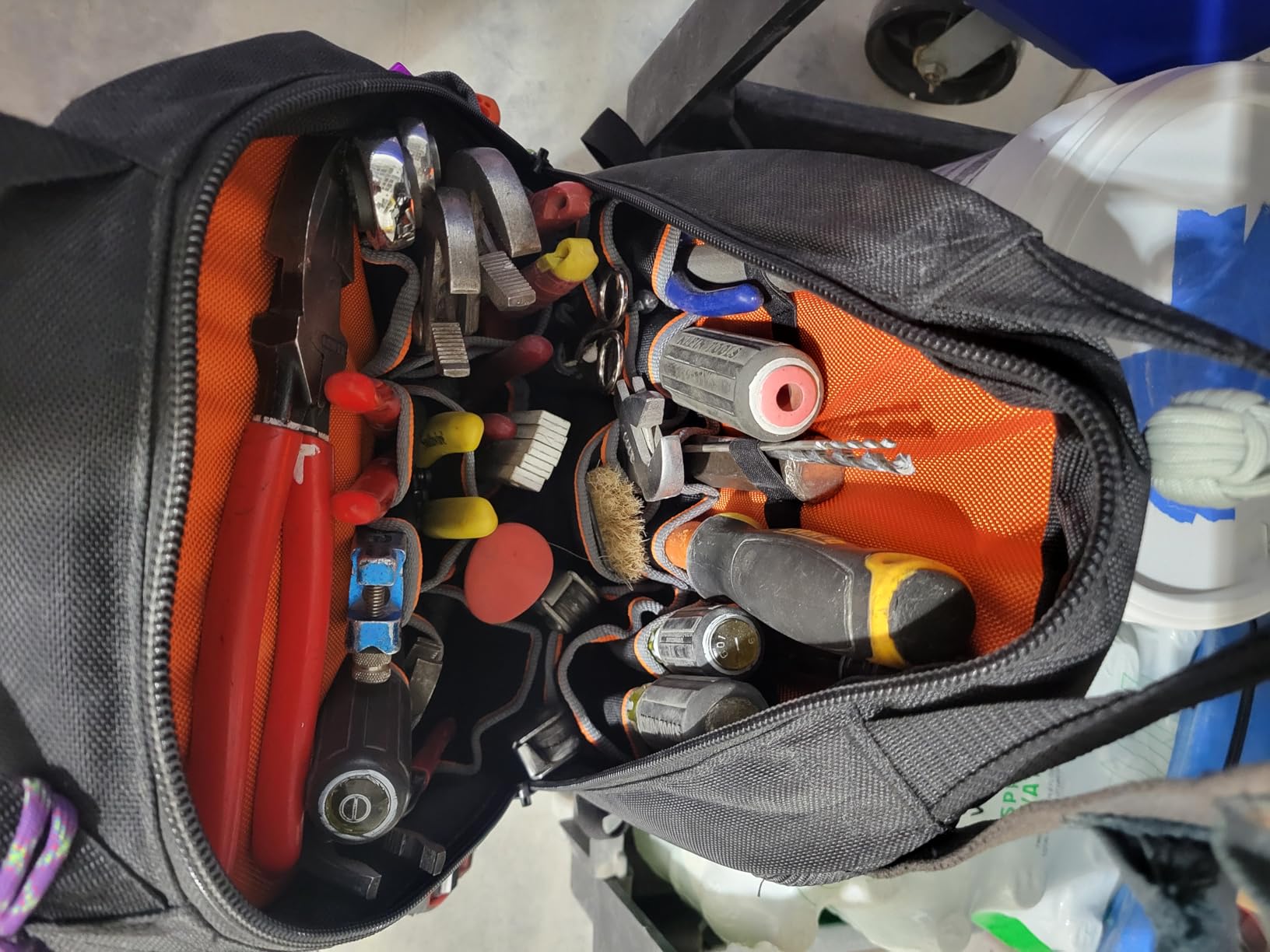 Klein Tools 55421BP-14 Tool Backpack, Heavy Duty Tradesman Pro Tool Bag Organizer with 39 Pockets, Molded Bottom Customer Review Klein Tools 55421BP-14 Tool Backpack, Heavy Duty Tradesman Pro Tool Bag Organizer with 39 Pockets, Molded Bottom - Customer Photo 1