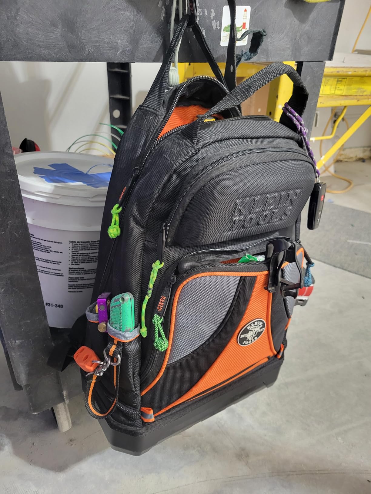 Klein Tools 55421BP-14 Tool Backpack, Heavy Duty Tradesman Pro Tool Bag Organizer with 39 Pockets, Molded Bottom Customer Review Klein Tools 55421BP-14 Tool Backpack, Heavy Duty Tradesman Pro Tool Bag Organizer with 39 Pockets, Molded Bottom - Customer Photo 2