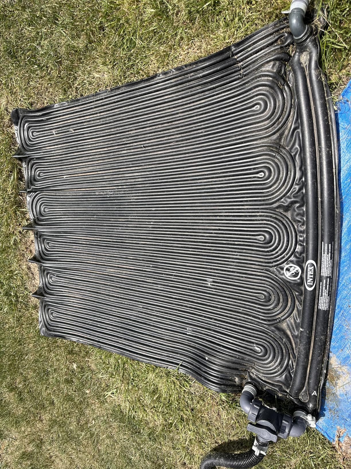 Intex 28685E 47 Inch x 47 Inch Solar Pool Water Heater Mat for 8,000 Gallon Above Ground Swimming Pool with Hose Attachment and Adaptors, Black - Customer Photo 3