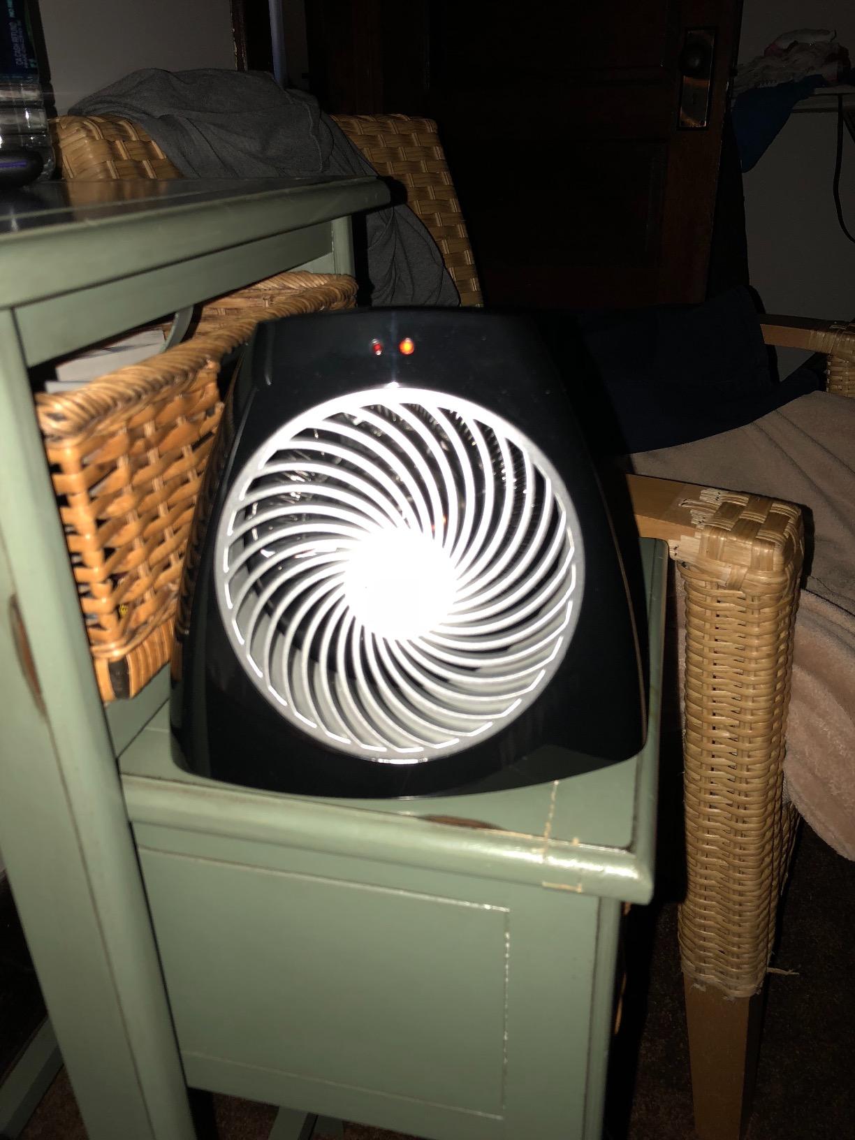 Vornado VH202 Personal Space Heater, Advanced Safety Features, 2 Heat Settings, Direct Heating, Fan Only Setting, Cool-Touch Exterior, Signature Vortex Heat Circulation, Gentle Heating, Black Customer Review Vornado VH202 Personal Space Heater, Advanced Safety Features, 2 Heat Settings, Direct Heating, Fan Only Setting, Cool-Touch Exterior, Signature Vortex Heat Circulation, Gentle Heating, Black - Customer Photo 1