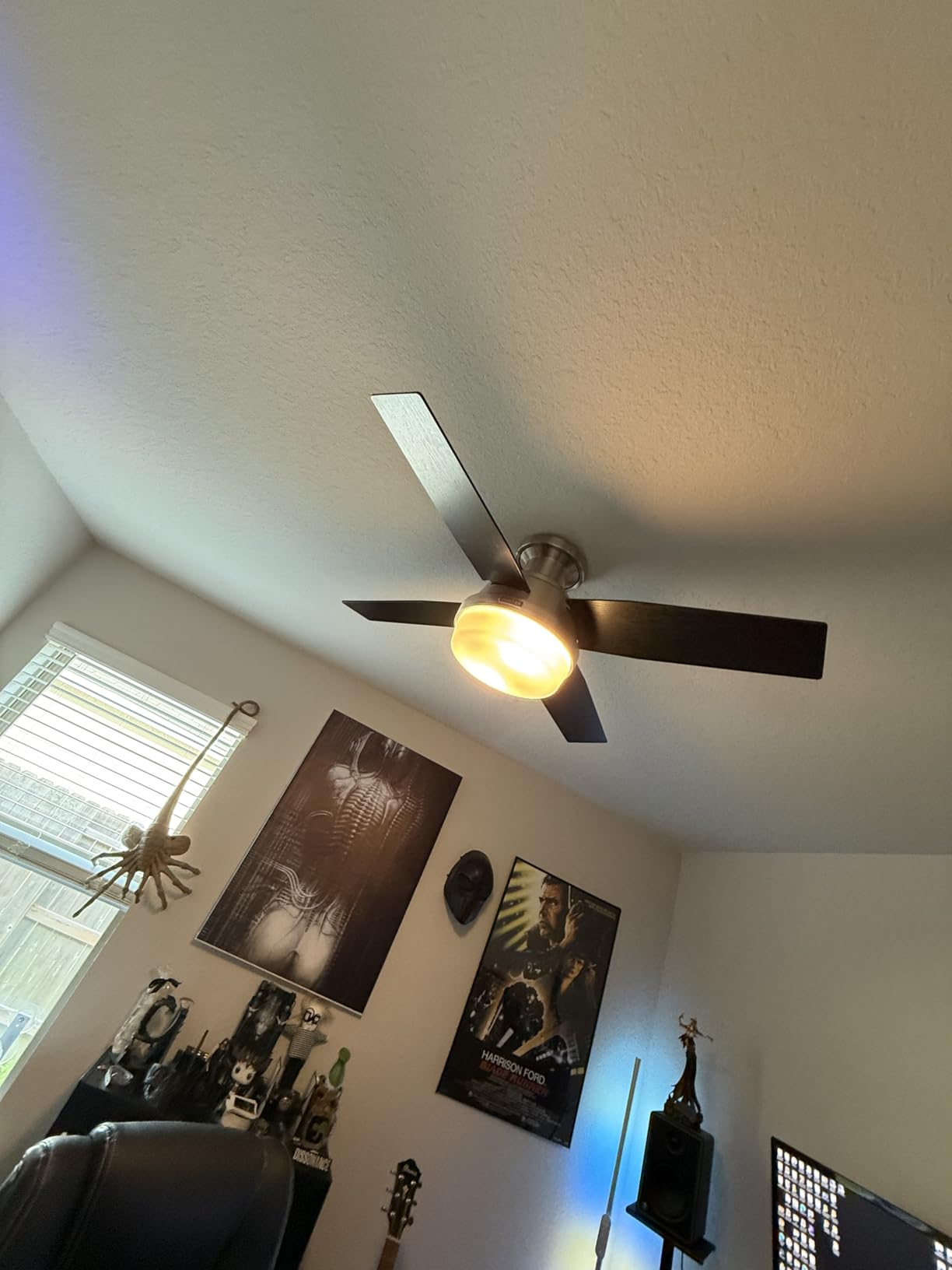 Hunter 44 inch Indoor Ceiling Fan with LED Light and Remote Control - White Modern Ceiling Fan, Low Profile Mount, 4 Blades, For Bedroom, Living Room, or Kitchen, Quiet - Dempsey 59244, Fresh White - Customer Photo 1