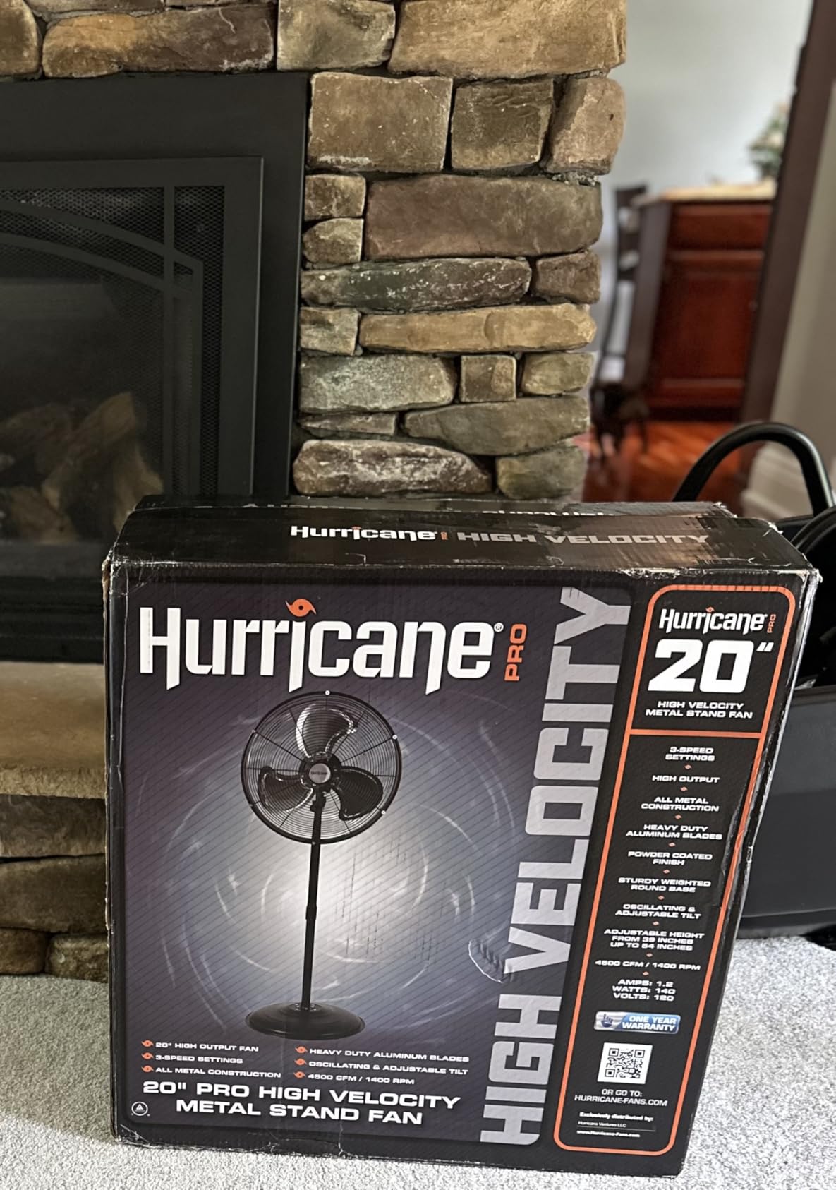 Hurricane Pro High-Velocity Oscillating Metal Stand Fan w/ 3-Speed Setting, 20 Hurricane Pro High-Velocity Oscillating Metal Stand Fan w/ 3-Speed Setting, 20
