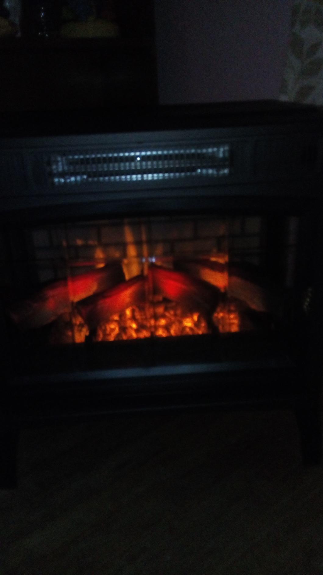 duraflame Freestanding Electric Fireplace Stove Heater with 3D Flame Effect for 1,000 Sq. Ft. Room, Black - Customer Photo 2
