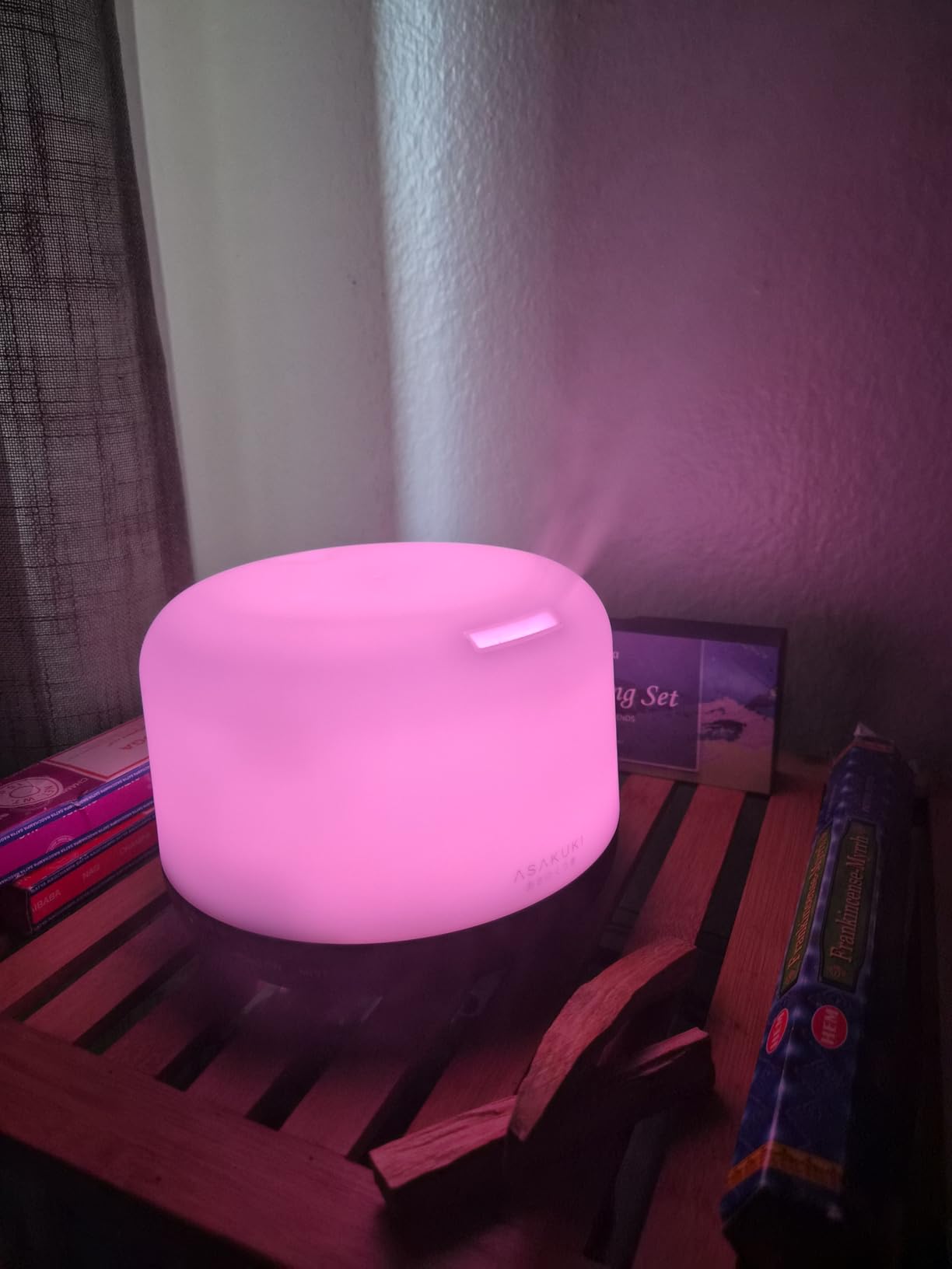 ASAKUKI Essential Oil Diffuser 500ml, Ultrasonic Aromatherapy Humidifier with Remote Control, 7 LED Colors, Timer & Auto-Off, Large Room Diffuser Customer Review ASAKUKI Essential Oil Diffuser 500ml, Ultrasonic Aromatherapy Humidifier with Remote Control, 7 LED Colors, Timer & Auto-Off, Large Room Diffuser - Customer Photo 1