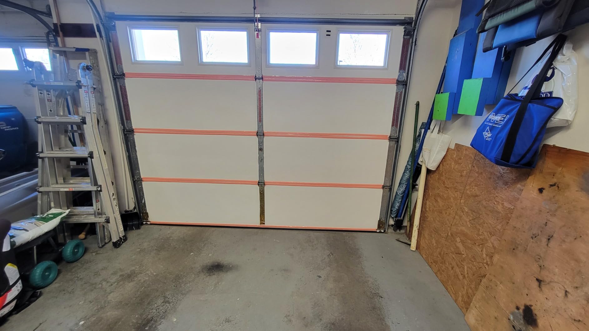 US Energy NASATECH (Pre-Cut for 16 Panel) 2 Car Garage Door Reflective Insulation Kit (R8) 1/4 thick w/ New And Improved Super Heavy Duty Double Sided Foam Tape Fits 16x7 16x8 18x7 18x8 Garage Doors - Customer Photo 2