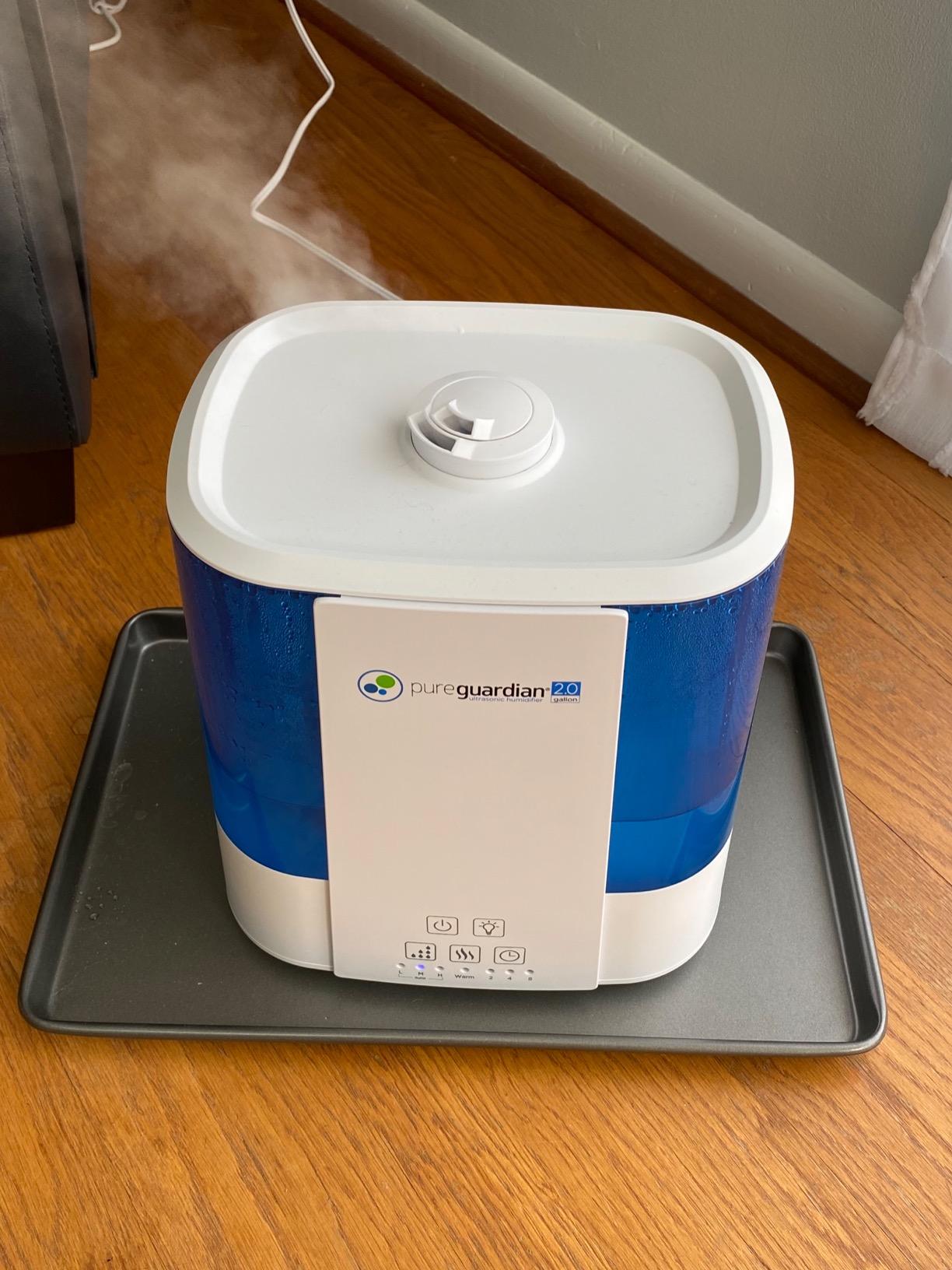PureGuardian Top Fill Humidifier - H5225WCA Warm and Cool Mist Humidifier, 2 Gallon Tank with 100 Hour Runtime, Filter-Free with Essential Oil Tray, 3 Speeds, and Silver Clean Treatment Customer Review PureGuardian Top Fill Humidifier - H5225WCA Warm and Cool Mist Humidifier, 2 Gallon Tank with 100 Hour Runtime, Filter-Free with Essential Oil Tray, 3 Speeds, and Silver Clean Treatment - Customer Photo 1