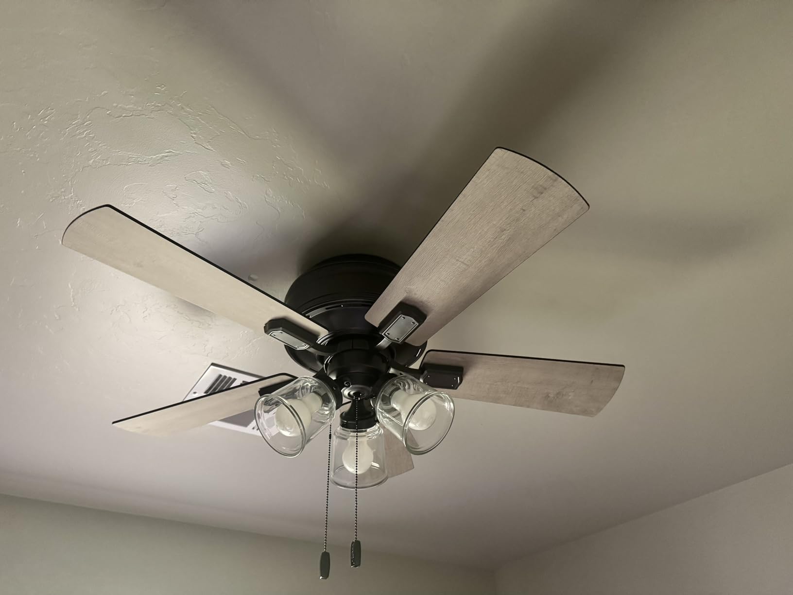 Hunter 42 inch Indoor Ceiling Fan with LED Lights and Pull Chain - Low Profile Mount Ceiling Fan, 5 Blades, For Bedroom, Living Room, or Kitchen, Quiet - Crestfield 52153, Noble Bronze Customer Review Hunter 42 inch Indoor Ceiling Fan with LED Lights and Pull Chain - Low Profile Mount Ceiling Fan, 5 Blades, For Bedroom, Living Room, or Kitchen, Quiet - Crestfield 52153, Noble Bronze - Customer Photo 3