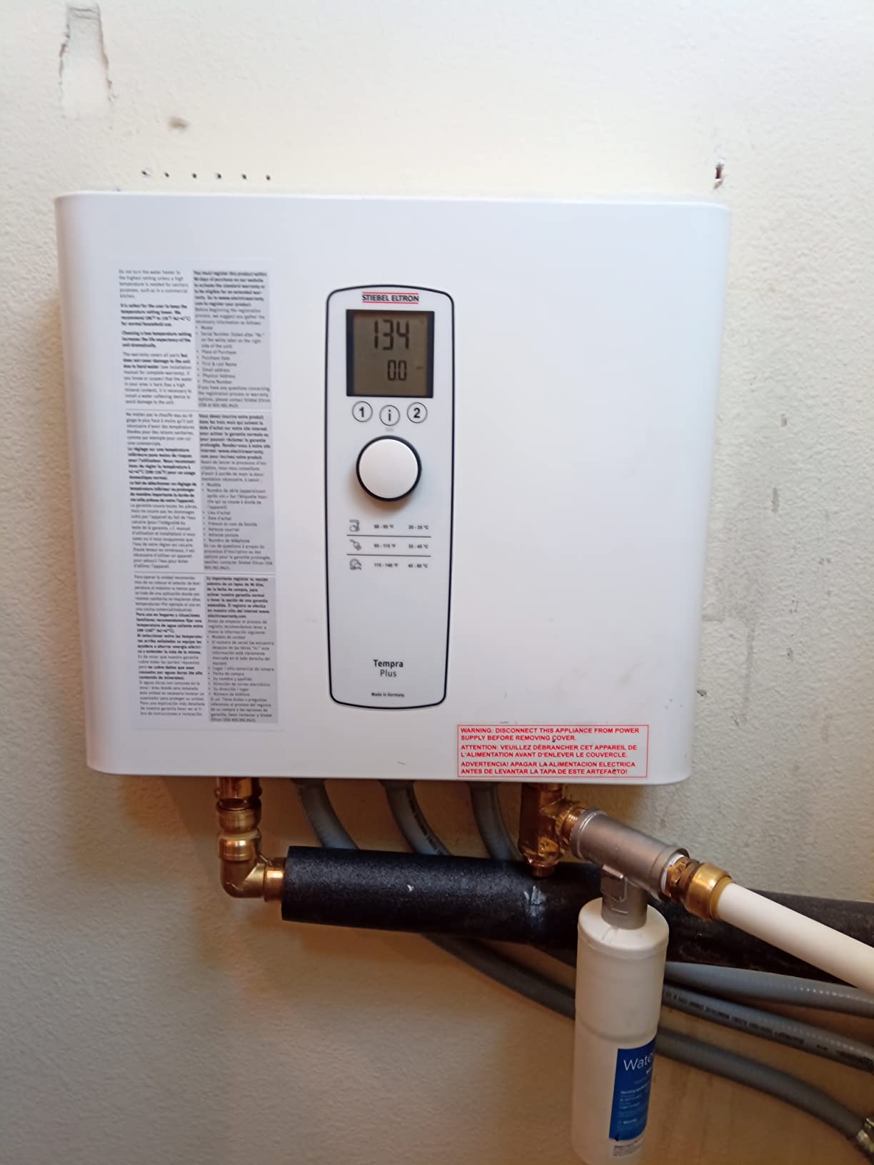 Stiebel Eltron Tankless Water Heater – Tempra 24 Plus – Electric, On Demand Hot Water, Eco, White, 20.2 - Customer Photo 1