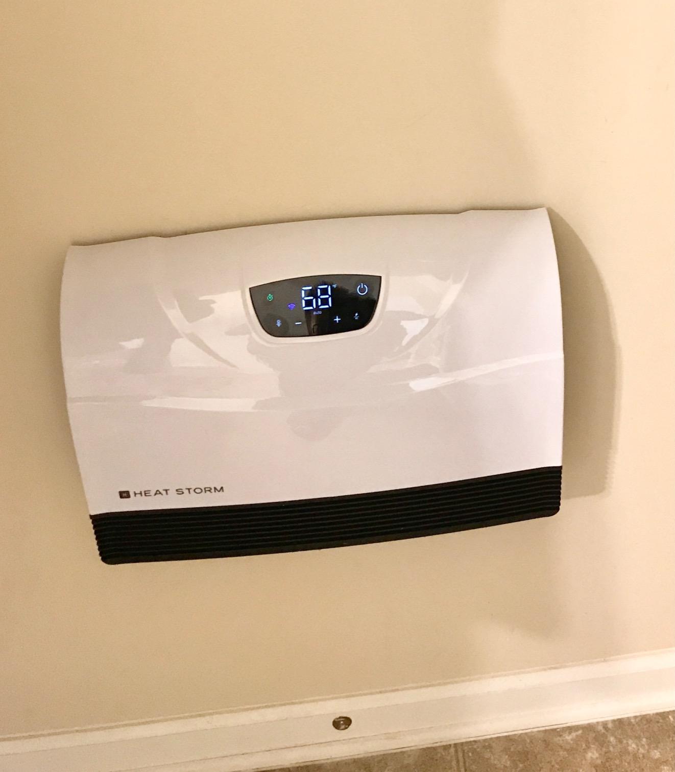 Heat Storm Phoenix HS-1500-PHX, Infrared Space Heater with Attachable Feet, Remote Control, Energy Efficient-750-1500 Watts, Gray Floor or Wall - Customer Photo 2