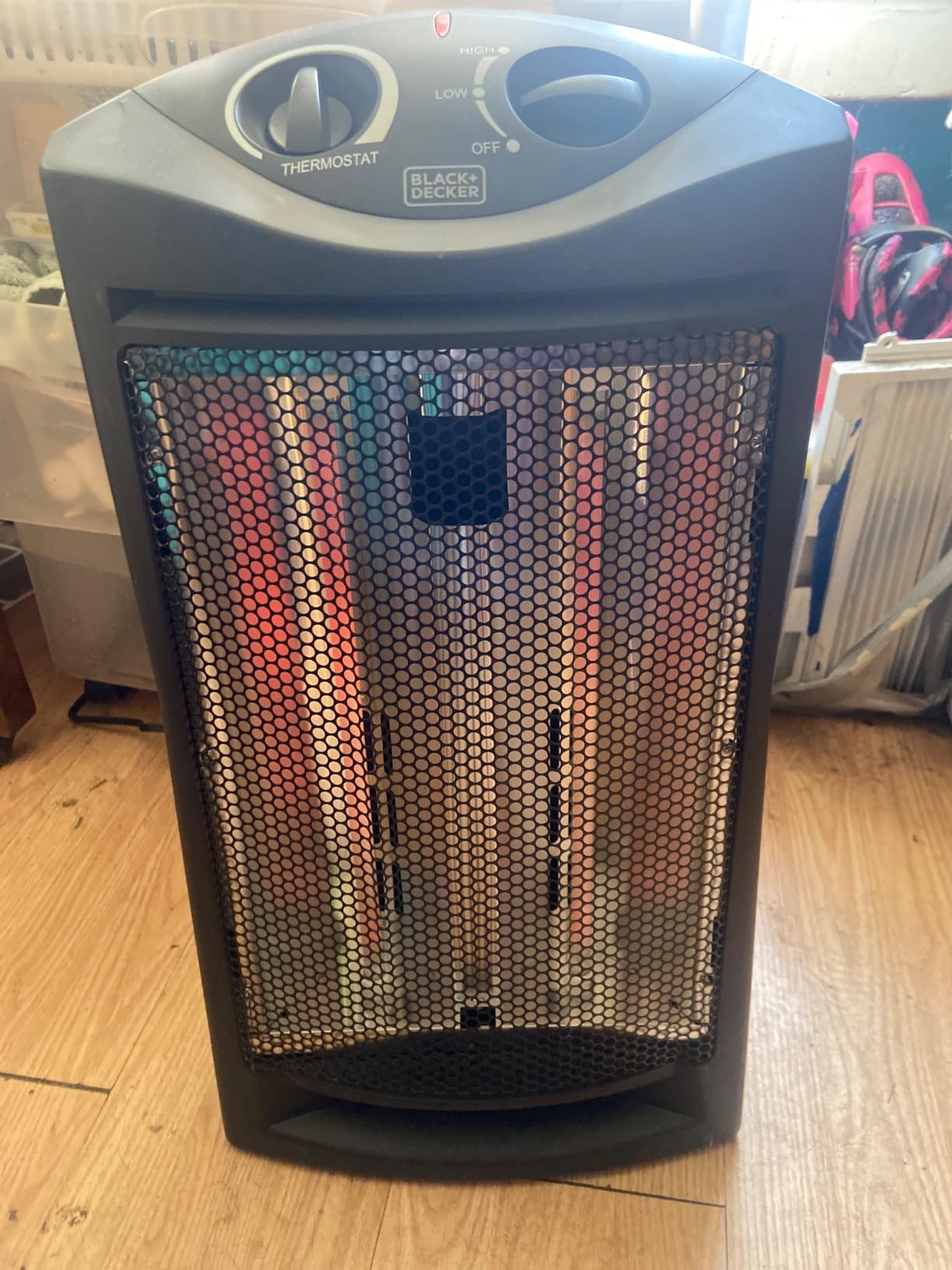 BLACK+DECKER Infrared Radiant Quartz Tower Heater, 1500W Space Heater with Adjustable Thermostat, Portable Heater with 2 Settings, Personal Heater for Home and Office, BHTI06, Black Customer Review BLACK+DECKER Infrared Radiant Quartz Tower Heater, 1500W Space Heater with Adjustable Thermostat, Portable Heater with 2 Settings, Personal Heater for Home and Office, BHTI06, Black - Customer Photo 1