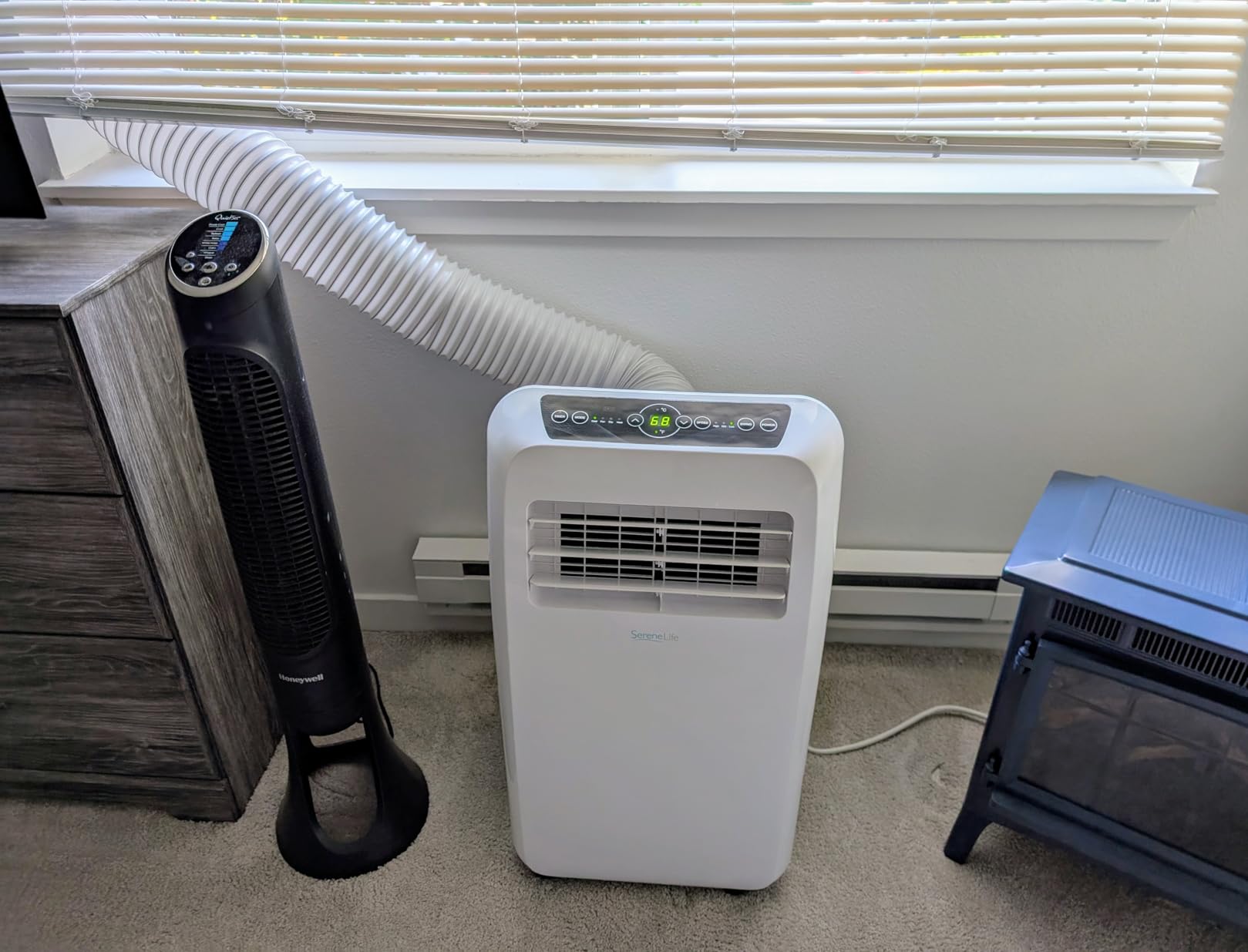 SereneLife Small Air Conditioner Portable 10,000 BTU with Built-in Dehumidifier + Heat - Portable AC unit for rooms up to 450 sq ft - Remote Control, Window Mount Exhaust Kit - Customer Photo 3