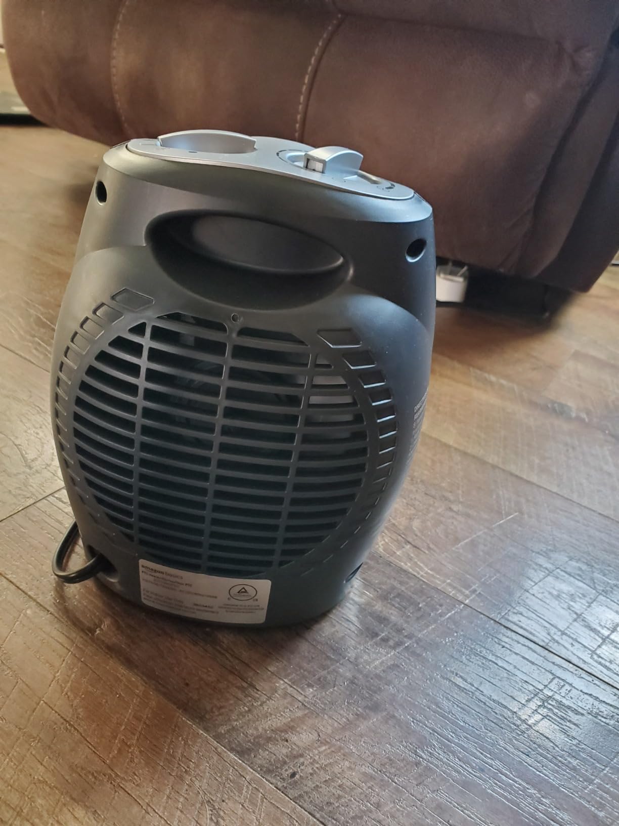 Amazon Basics Ceramic Space Heater, Portable Indoor Heating Solution, With Overheat and Tip-Over Protection, Thermostat, Non-Oscillating, 1500W, 7.52