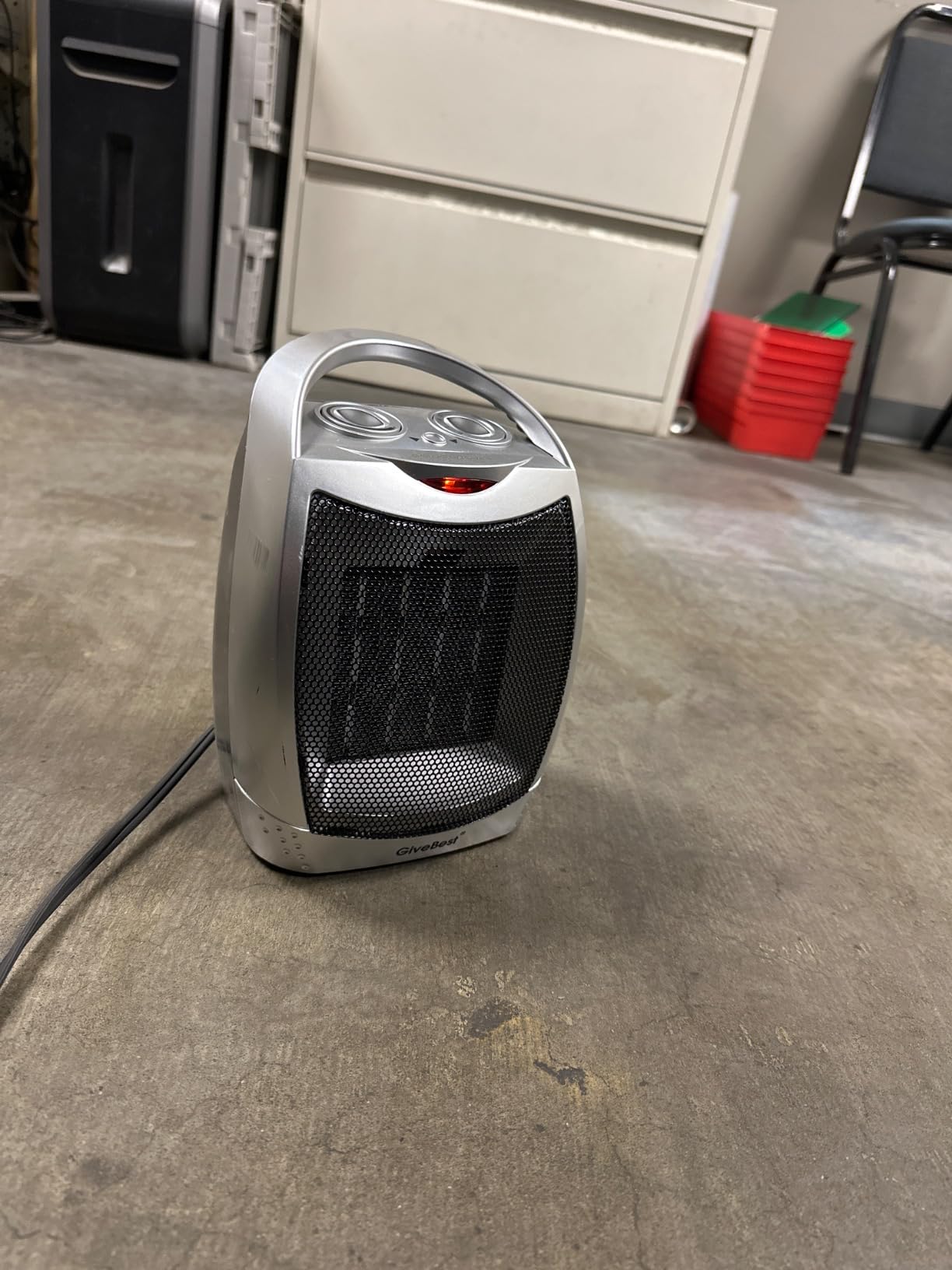 GiveBest Portable Electric Space Heater with Thermostat, 1500W/750W Safe and Quiet Ceramic Heater Fan, Heat Up 200 Square Feet for Office Room Desk Indoor Use, Silver Customer Review GiveBest Portable Electric Space Heater with Thermostat, 1500W/750W Safe and Quiet Ceramic Heater Fan, Heat Up 200 Square Feet for Office Room Desk Indoor Use, Silver - Customer Photo 2
