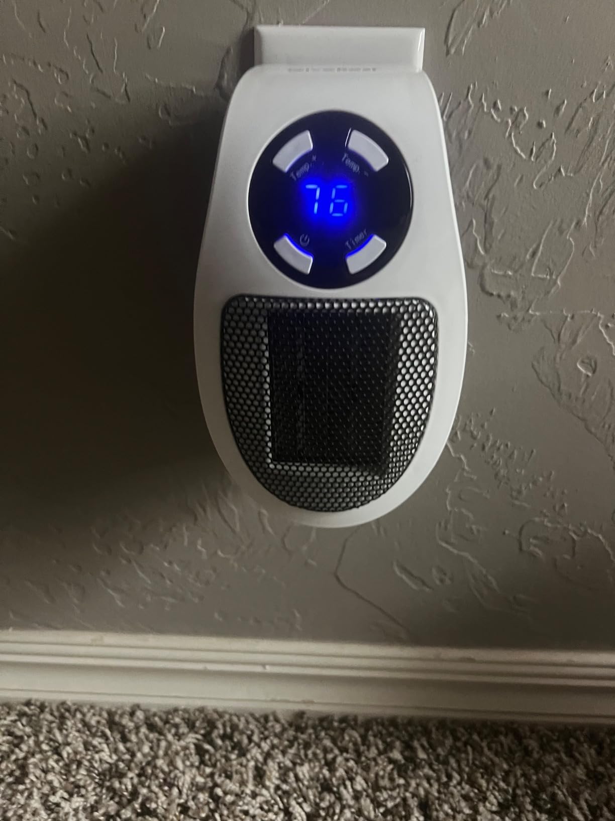 450W Space Heater, Remote Wall Outlet Electric Space Heater as Seen on TV with Adjustable Thermostat and Timer and Led Display, Compact for Office Dorm Room Customer Review 450W Space Heater, Remote Wall Outlet Electric Space Heater as Seen on TV with Adjustable Thermostat and Timer and Led Display, Compact for Office Dorm Room - Customer Photo 1
