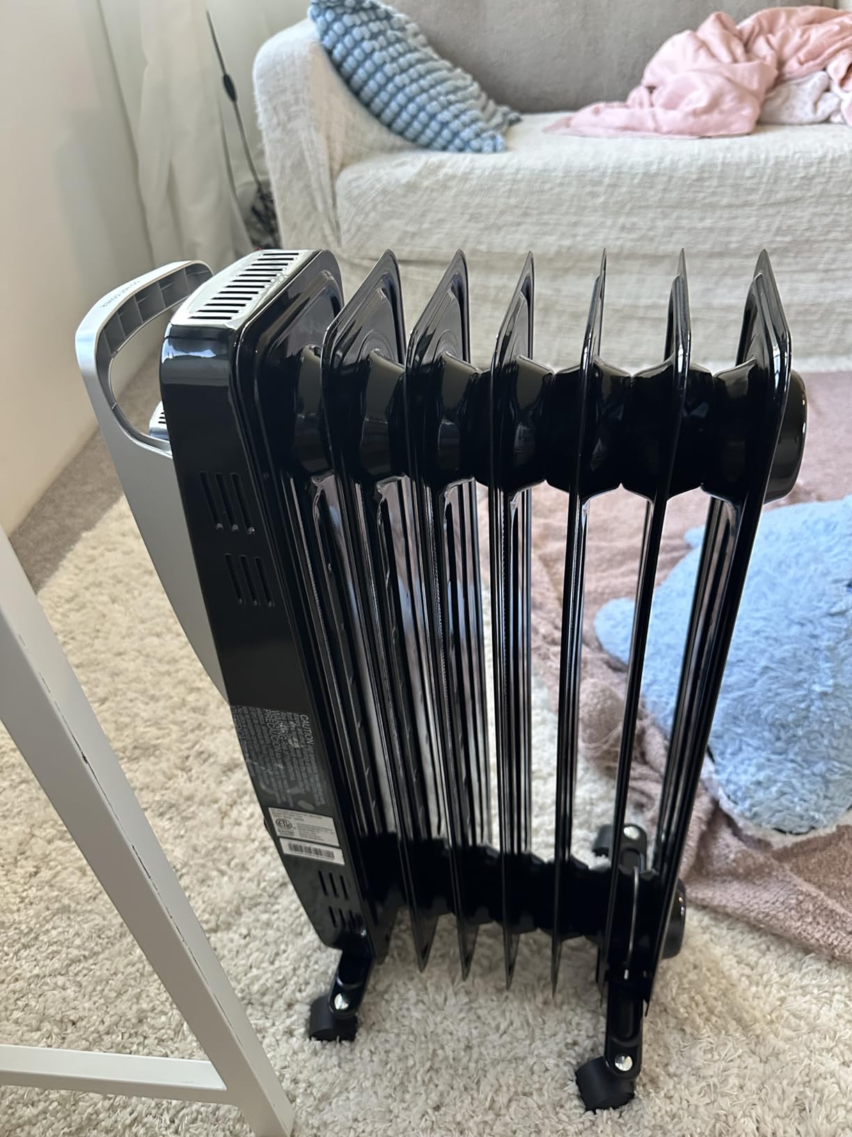 PELONIS Champagne Oil Filled Radiator Heater with Remote and Thermostat, 5 Temperature Settings for indoor use Large Room, Energy Efficient Electric Space heater with Safety Features - Customer Photo 2