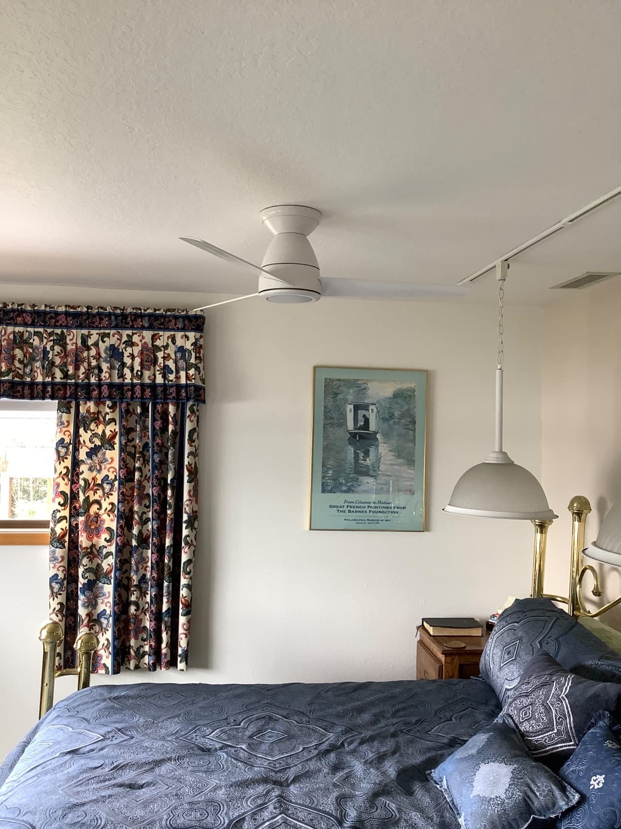 Modern Forms Tip Top Smart Indoor Outdoor 3-Blade Flush Mount Ceiling Fan 52in Brushed Aluminum with 3000K LED Light Kit and Remote works with Alexa and iOS/Android App - Customer Photo 2