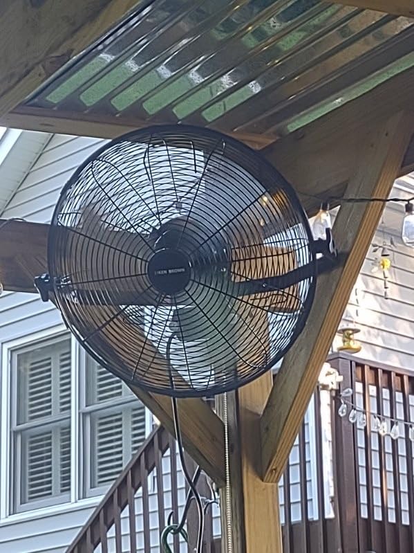 KEN BROWN 30 Inch Industrial Oscillating Wall Mount Fan - 7497 CFM High Velocity, Heavy Duty Metal Construction, 2 Speed Settings, Black - Customer Photo 3