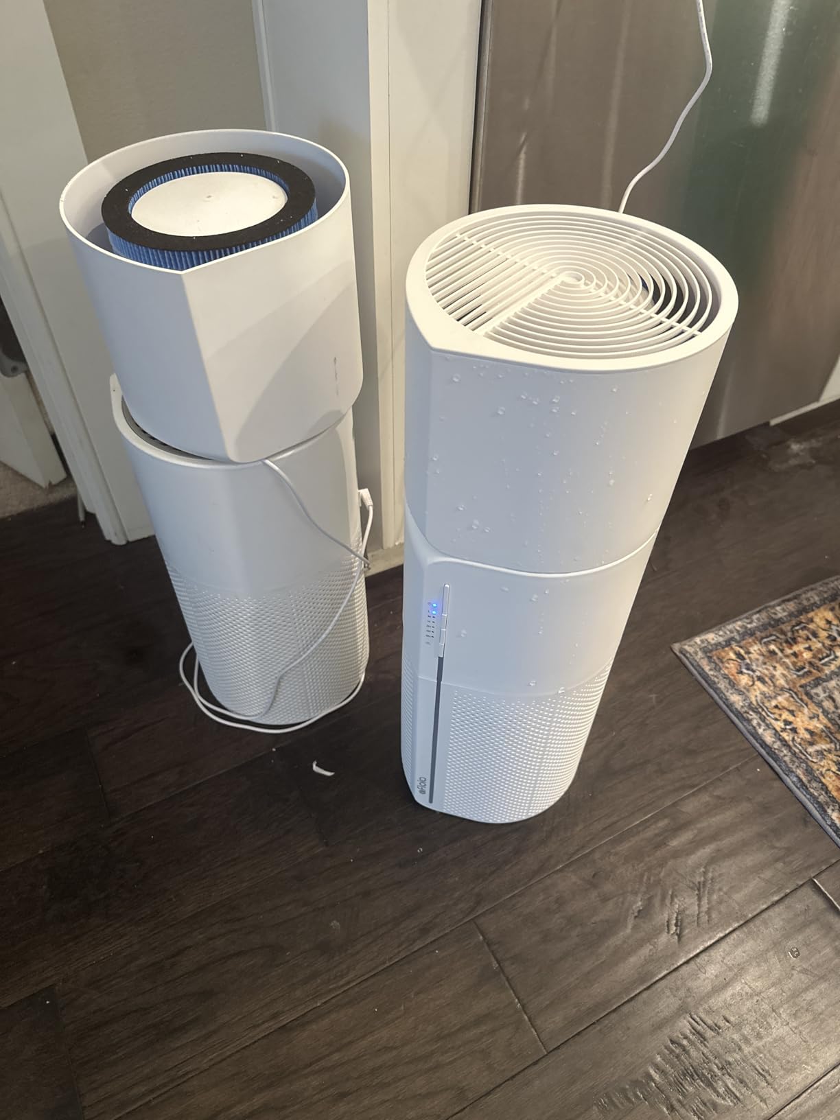 Afloia 2 IN 1 Air Purifier with Humidifier Combo, 3-Stage Filters for Home Allergies Pets Hair Smoker Odors, Evaporative Humidifier, Auto Shut Off, Quiet Air Cleaner with Seven Color Light,White - Customer Photo 1
