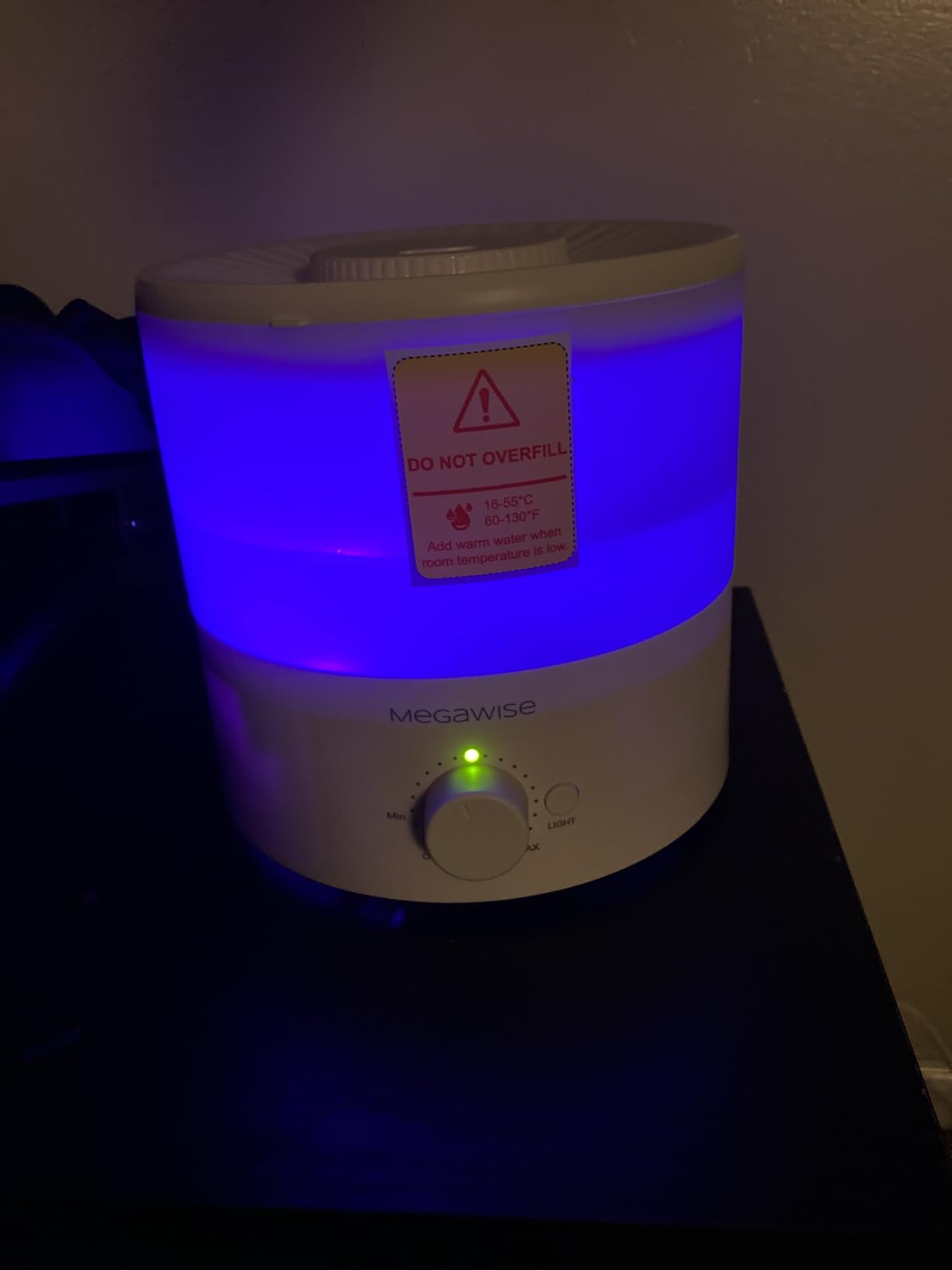 MegaWise Ultrasonic Cool Mist Humidifier SK7620 - 1.5L Capacity, Whisper-Quiet Operation, Adjustable Mist Output, Auto Shut-Off - Ideal for Home, Office, Baby Room, and Bedroom Customer Review MegaWise Ultrasonic Cool Mist Humidifier SK7620 - 1.5L Capacity, Whisper-Quiet Operation, Adjustable Mist Output, Auto Shut-Off - Ideal for Home, Office, Baby Room, and Bedroom - Customer Photo 1