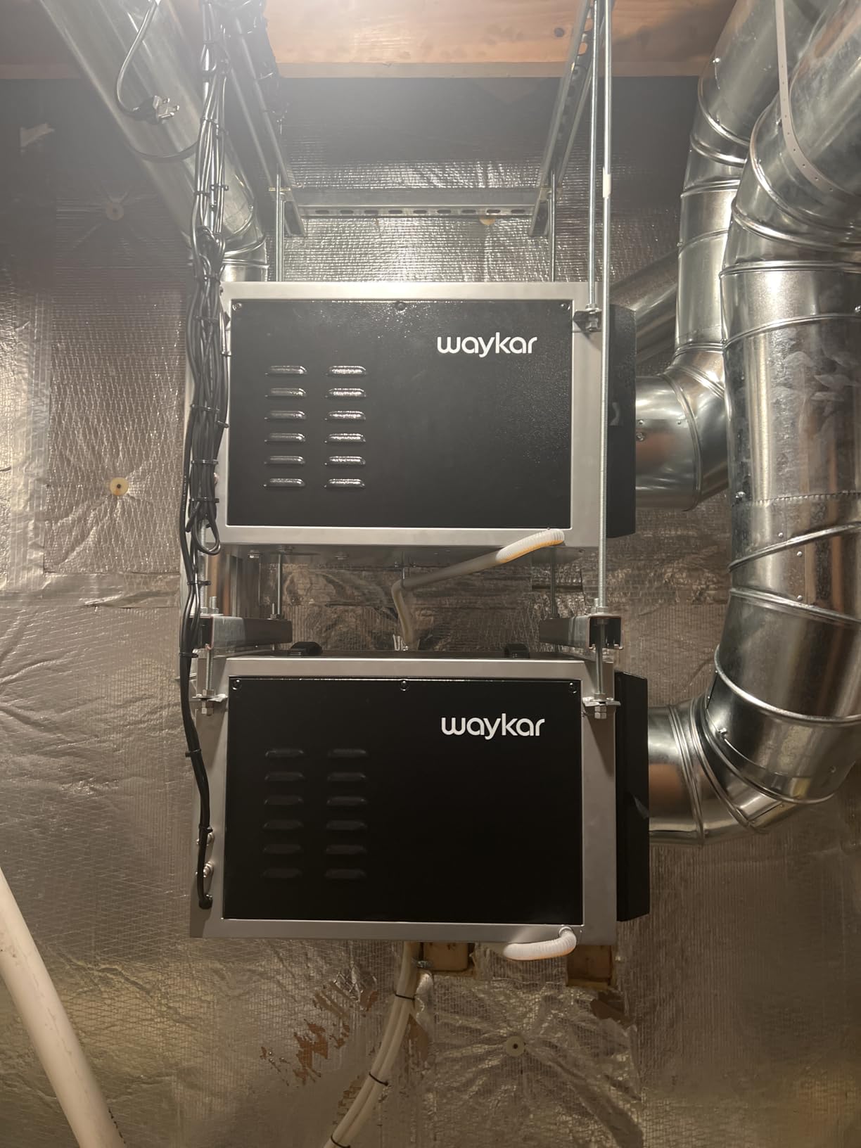 Waykar 158 Pints Crawl Space Dehumidifier with Remote Control up to 6,500 sq. ft., Dual Duct HVAC Commercial Whole-House Dehumidifier for Basement, Industry Water Damage Unit - 5-Year Quality Coverage - Customer Photo 1