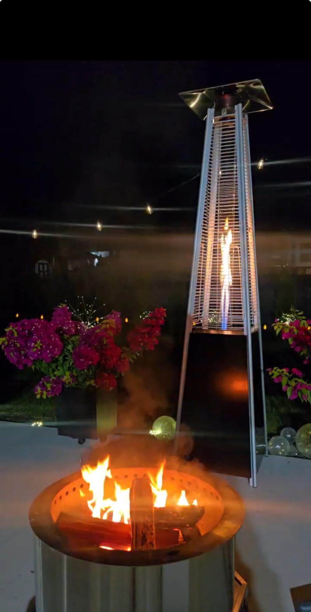 Pamapic Patio Heater with Cover, 48,000 BTU Pyramid Flame Outdoor Heater Quartz Glass Tube Propane - Customer Photo 1