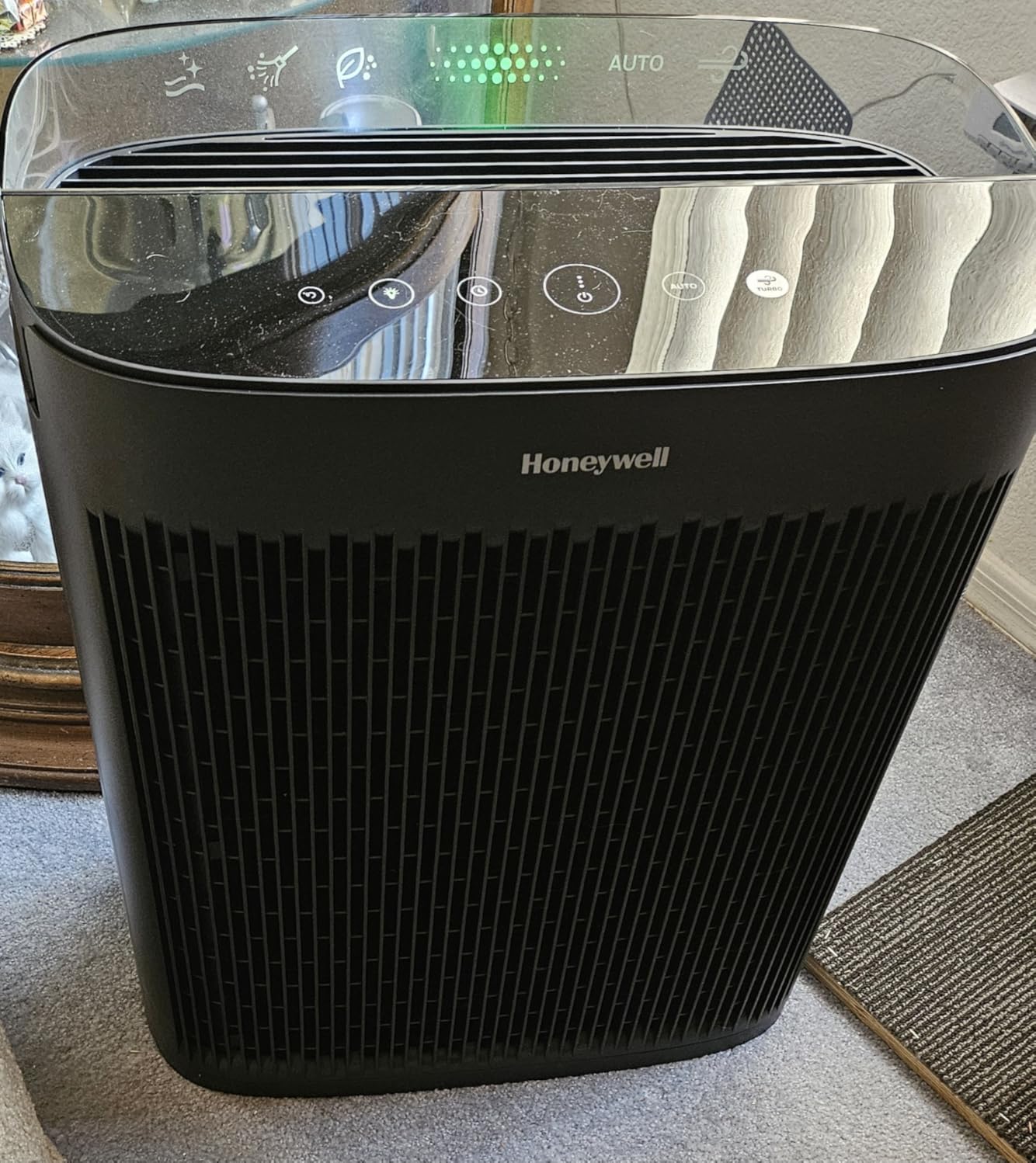 Honeywell Allergen Plus HEPA Air Purifier for Home Large Rooms up to 2400 Ft², Air Quality Monitor, Auto Mode, Reduces Allergens, Pollen, Pet Dander, Odors, Smoke, Black, HPA5300B Customer Review Honeywell Allergen Plus HEPA Air Purifier for Home Large Rooms up to 2400 Ft², Air Quality Monitor, Auto Mode, Reduces Allergens, Pollen, Pet Dander, Odors, Smoke, Black, HPA5300B - Customer Photo 1