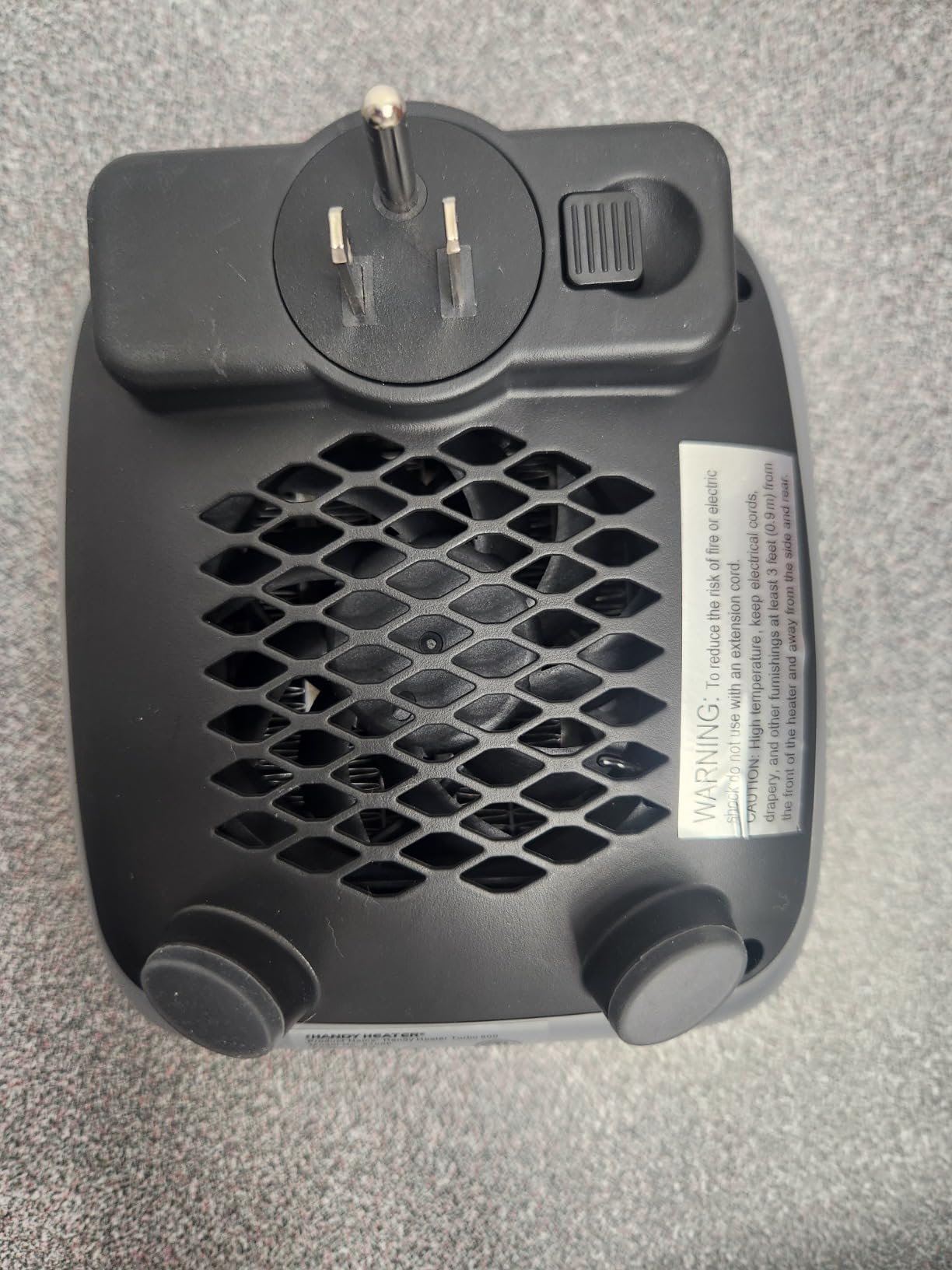 Ontel Handy Heater Turbo Wall Outlet Small Space Heater with Adjustable Thermostat, Programmable 12-Hour Timer, Auto Shut Off - Quiet, Space-Saving, Ceramic (Packaging May Vary) (Turbo Heat) Customer Review Ontel Handy Heater Turbo Wall Outlet Small Space Heater with Adjustable Thermostat, Programmable 12-Hour Timer, Auto Shut Off - Quiet, Space-Saving, Ceramic (Packaging May Vary) (Turbo Heat) - Customer Photo 2