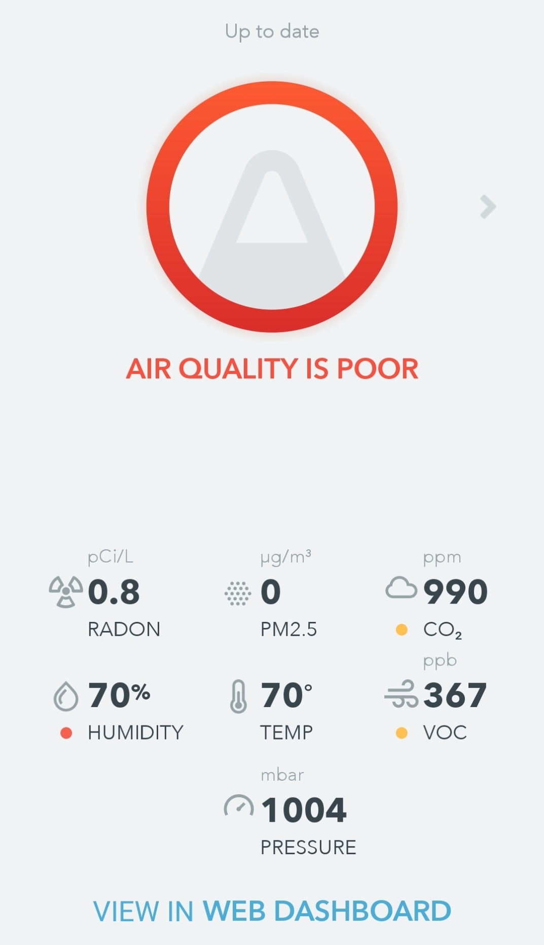 Airthings 2960 View Plus - Battery Powered Radon & Air Quality Monitor (PM, CO2, VOC, Humidity, Temp, Pressure) Customer Review Airthings 2960 View Plus - Battery Powered Radon & Air Quality Monitor (PM, CO2, VOC, Humidity, Temp, Pressure) - Customer Photo 1