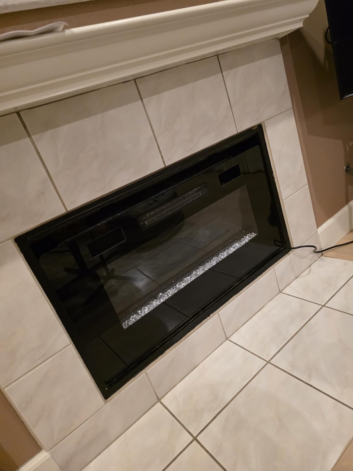 36 Inch Electric Fireplace Insert Ultra-Thin - Recessed & Wall-Mounted Fireplace Heater with Thermostat, Adjustable Flame, Remote Control - Linear with Timer, Touch Screen, 750/1500W - Customer Photo 1