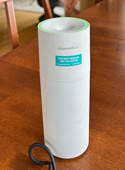 Homedics Portable Humidifier - Small Air Humidifiers for Bedroom, Plants, Office, Travel - Cool Mist Humidifiers, Color-Changing Accent Light, 2 Mist Settings, White Customer Review Homedics Portable Humidifier - Small Air Humidifiers for Bedroom, Plants, Office, Travel - Cool Mist Humidifiers, Color-Changing Accent Light, 2 Mist Settings, White - Customer Photo 2