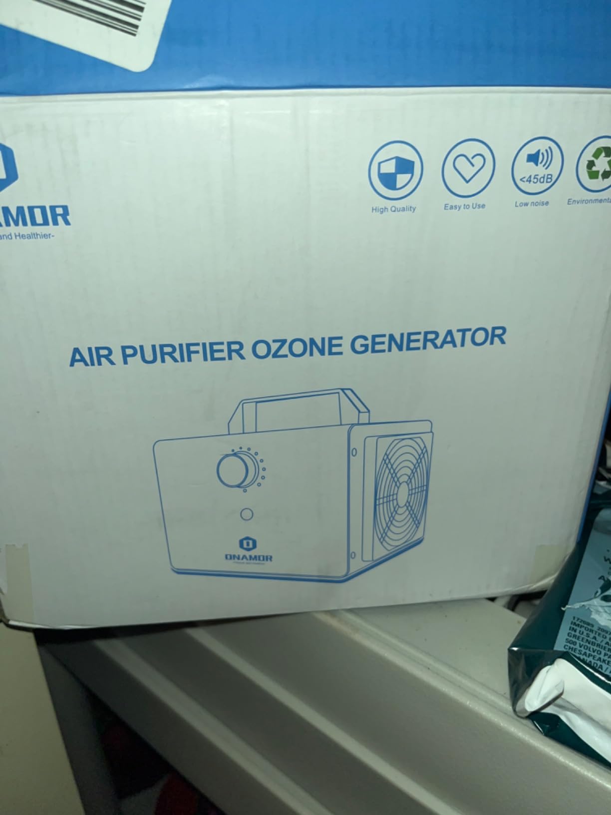 ONAMOR Ozone Generator 77000mg, Ozone Machine Ionizer O3 Deodorizer for Home, Basement, Smoke, and Pet Room (Eliminating Odors Area up to 4000 Square Feet, All Metallic Black) Customer Review ONAMOR Ozone Generator 77000mg, Ozone Machine Ionizer O3 Deodorizer for Home, Basement, Smoke, and Pet Room (Eliminating Odors Area up to 4000 Square Feet, All Metallic Black) - Customer Photo 2