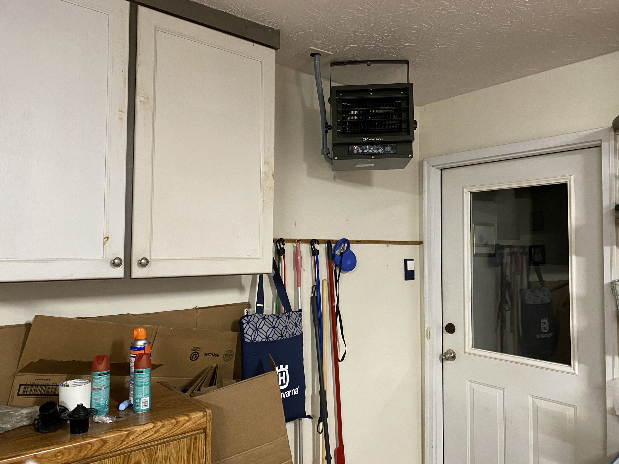 Comfort Zone Hard-Wired Ceiling Mount Garage Space Heater with Remote, 7,500 Watt, 240 Volt, Fan-Forced, Overheat Protection, Digital Thermostat, 12-Hour Timer, Ideal for Garage & Workshop, CZ230ERBK - Customer Photo 2