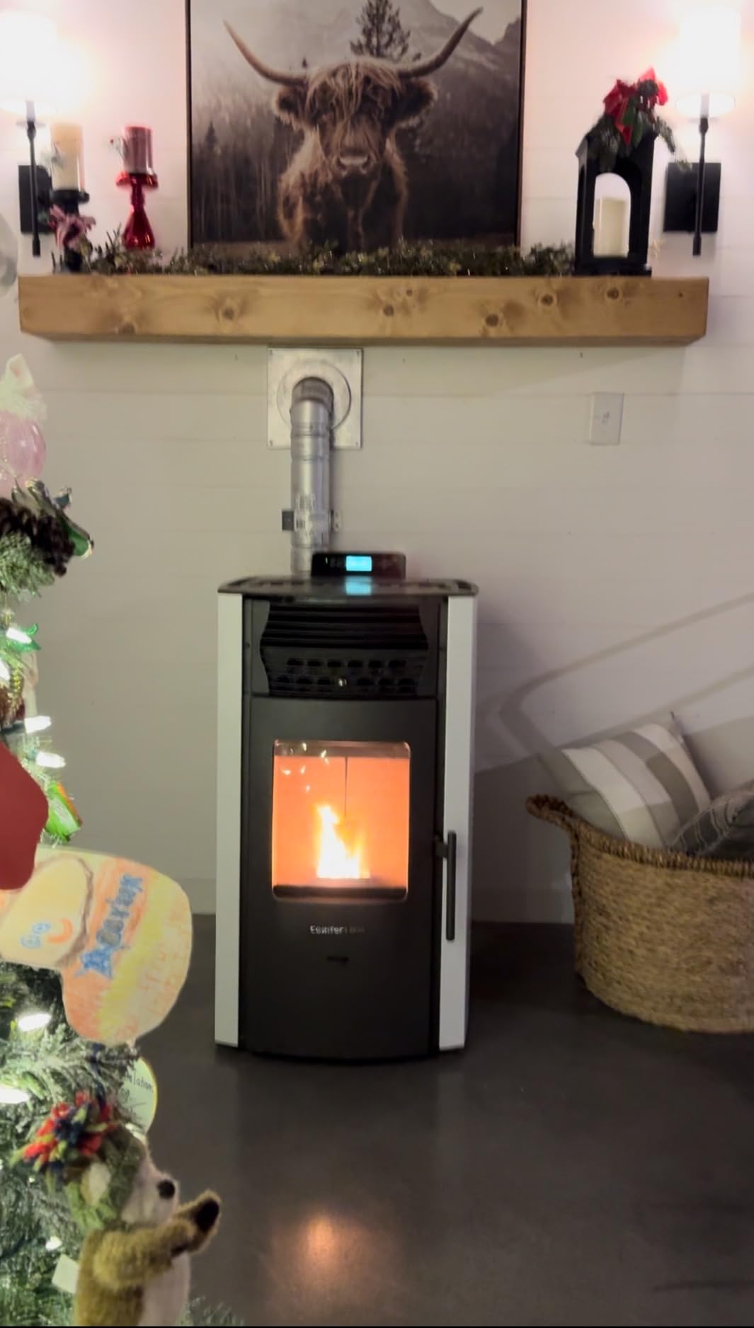 HP50S Small Wood Pellet Stove Compact Heats 2,200 ft² 47 lb Hopper Arctic White - Customer Photo 1