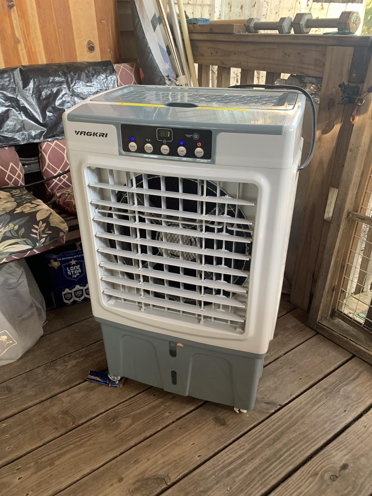 VAGKRI Swamp Cooler, 2100CFM Evaporative Air Cooler with 3 Modes & Wind Speeds, 120°Oscillation, 24H Timer, Portable Outdoor Air Conditioner with Auto Fill for Patio Garage Commercial Use, 8 Gallon Customer Review VAGKRI Swamp Cooler, 2100CFM Evaporative Air Cooler with 3 Modes & Wind Speeds, 120°Oscillation, 24H Timer, Portable Outdoor Air Conditioner with Auto Fill for Patio Garage Commercial Use, 8 Gallon - Customer Photo 2