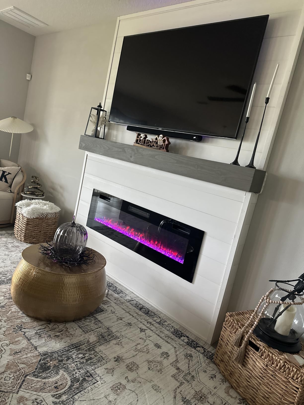 BOSSIN 72 inch Ultra-Thin Silence Linear Electric Fireplace, Recessed Wall Mounted Fireplace, Fit for 2 x 4 and 2 x 6 Stud, 12 Adjustable Flame Color & Speed,Touch Screen Remote Control with 8h Timer Customer Review BOSSIN 72 inch Ultra-Thin Silence Linear Electric Fireplace, Recessed Wall Mounted Fireplace, Fit for 2 x 4 and 2 x 6 Stud, 12 Adjustable Flame Color & Speed,Touch Screen Remote Control with 8h Timer - Customer Photo 2