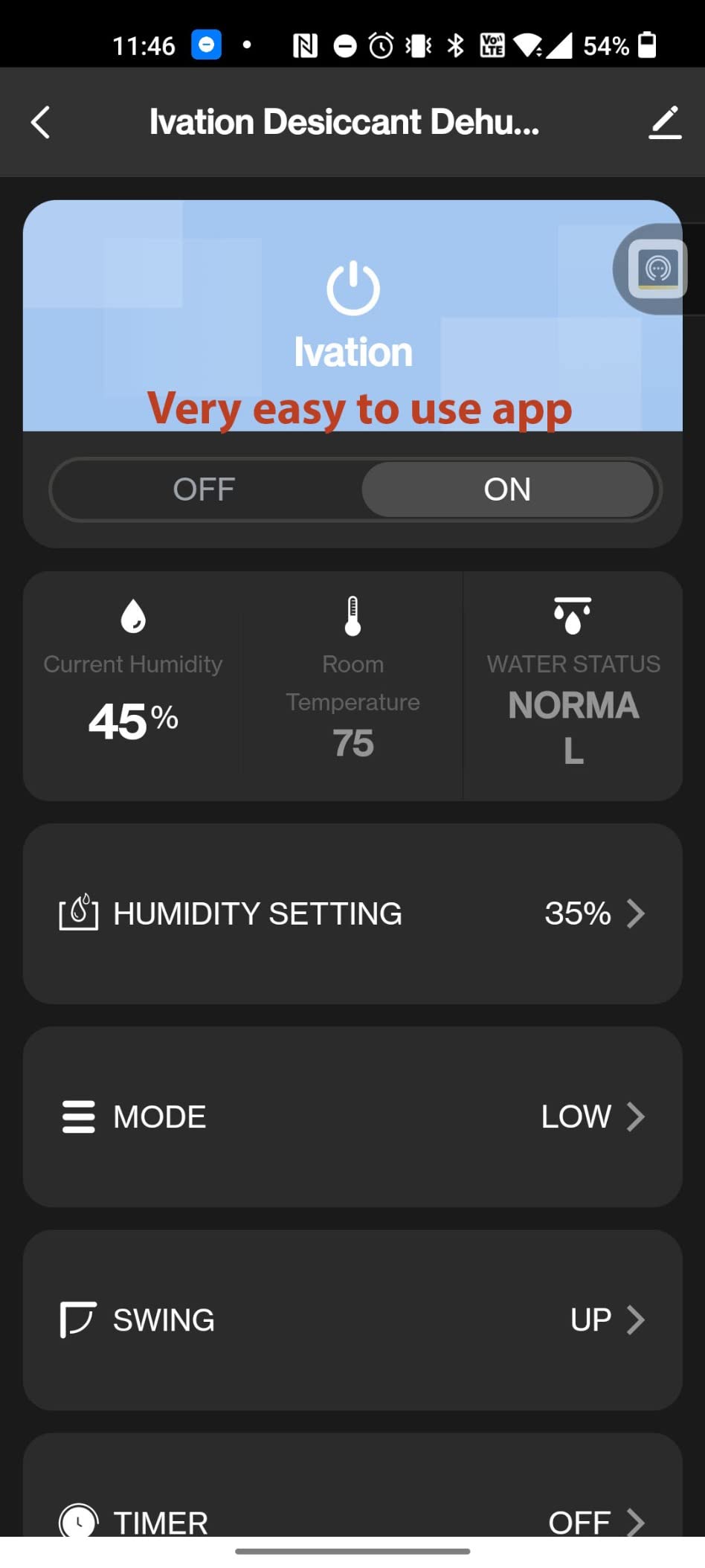 Ivation Smart WIFI Dehumidifier, Compact 19-Pint Desiccant Home Dehumidifier with Drain Hose & Smartphone Control | Ideal for Basement, Bathroom, RV, Office, Kitchen & Small Spaces Up to 410 Sq/Ft Customer Review Ivation Smart WIFI Dehumidifier, Compact 19-Pint Desiccant Home Dehumidifier with Drain Hose & Smartphone Control | Ideal for Basement, Bathroom, RV, Office, Kitchen & Small Spaces Up to 410 Sq/Ft - Customer Photo 2