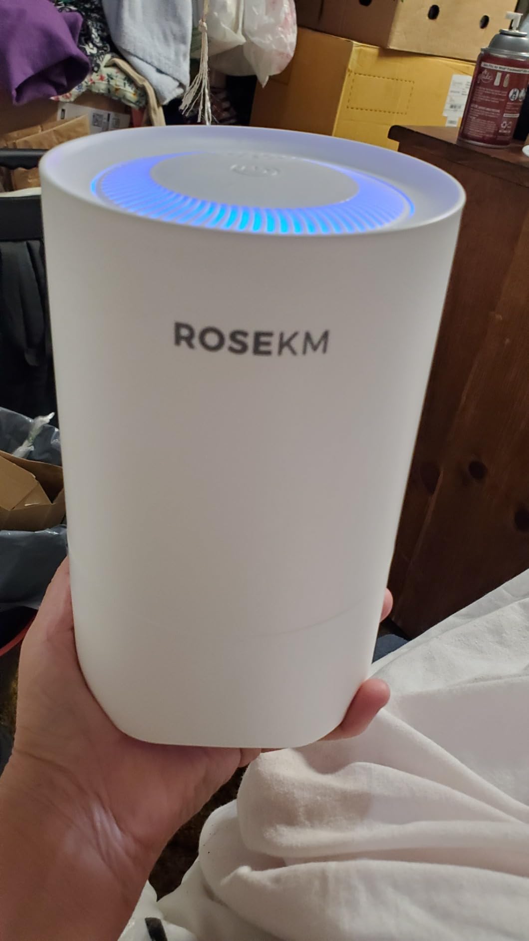 Small Air Purifier for Home Bedroom, Personal Desk Mini Air Purifier, Room Hepa Air Purifier Fresheners Cleaner for Dorm, Pets, Smoke, Desktop, Office (White) Customer Review Small Air Purifier for Home Bedroom, Personal Desk Mini Air Purifier, Room Hepa Air Purifier Fresheners Cleaner for Dorm, Pets, Smoke, Desktop, Office (White) - Customer Photo 2