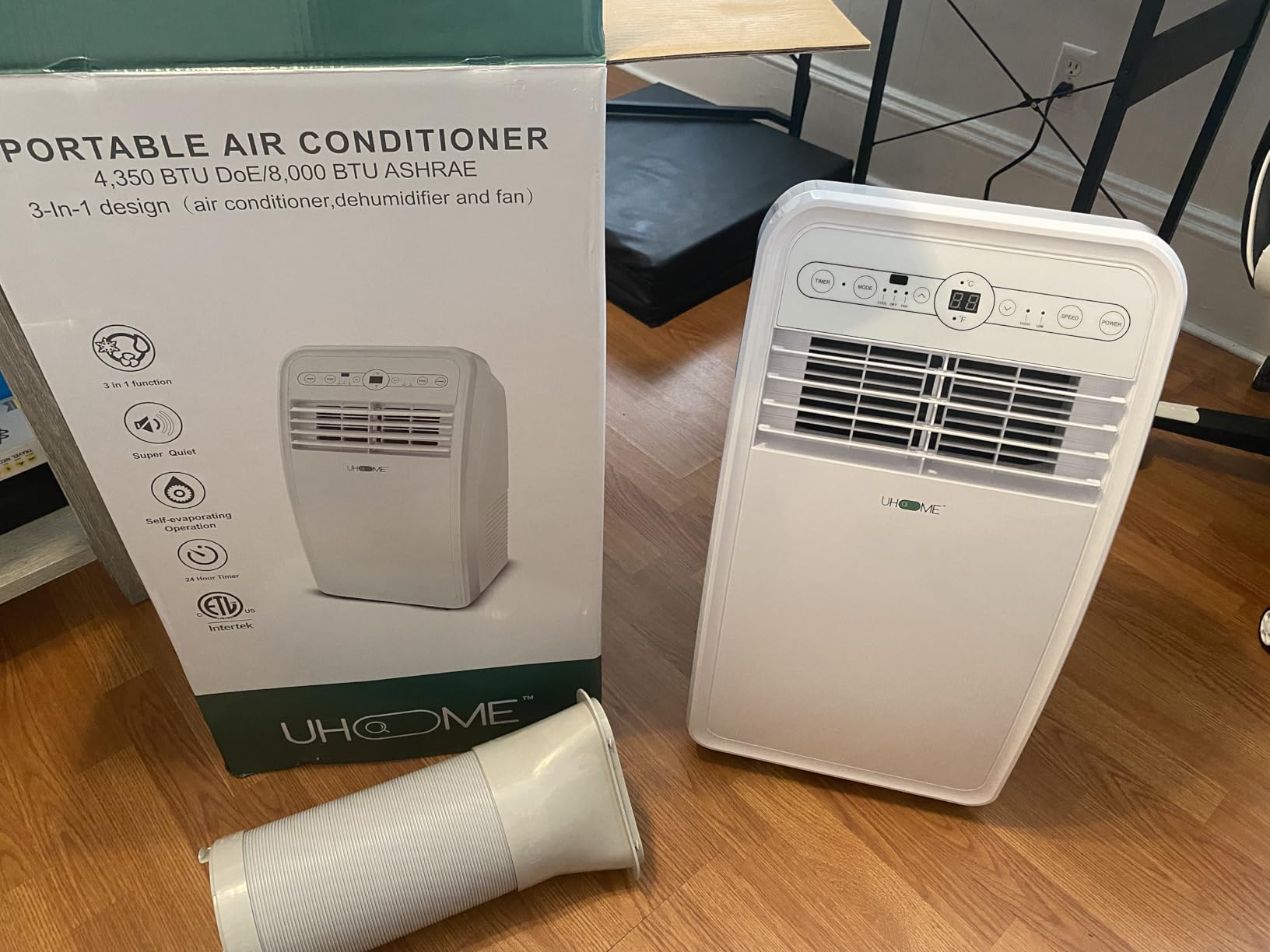 Uhome 2024 New Portable Air Conditioner, 8000 BTU Compact AC Unit with Cooling, Dehumidifier, Fan, Remote Control and Window Mount Kit Included, White Customer Review Uhome 2024 New Portable Air Conditioner, 8000 BTU Compact AC Unit with Cooling, Dehumidifier, Fan, Remote Control and Window Mount Kit Included, White - Customer Photo 1