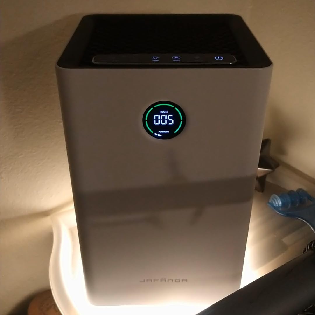 Jafända Air Purifiers for Home Large Room Up To 1190ft², True HEPA 13 Filter, Activated Carbon Remove 99.97% Dust Smoke Odor Pollen Pets Hair Dander Allergies, Quiet Sleep Mode 23dB, Night Light Customer Review Jafända Air Purifiers for Home Large Room Up To 1190ft², True HEPA 13 Filter, Activated Carbon Remove 99.97% Dust Smoke Odor Pollen Pets Hair Dander Allergies, Quiet Sleep Mode 23dB, Night Light - Customer Photo 1