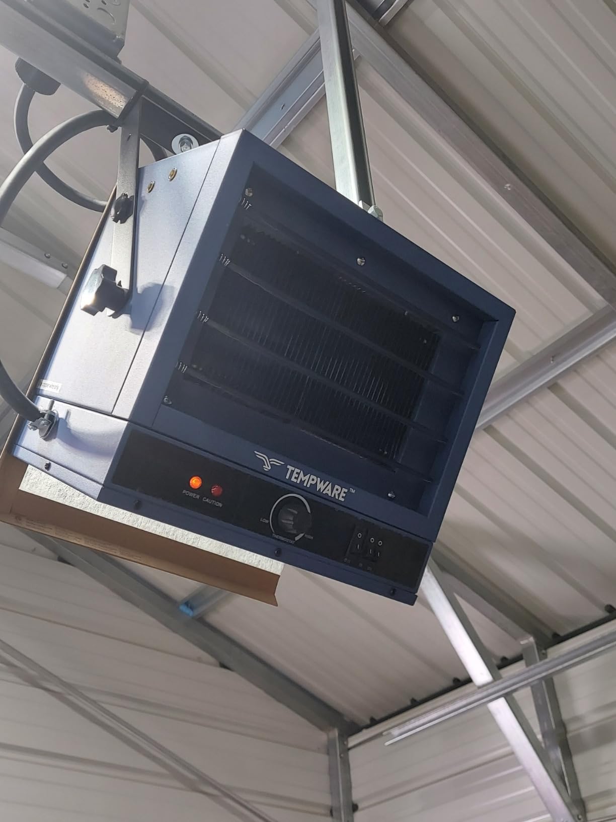 Electric Garage Heater, 5000-Watt Ceiling Mount Shop Heater with 3 Heat Levels, 240-Volt Hardwired Fan-Forced, Ideal for Workshop - Customer Photo 2