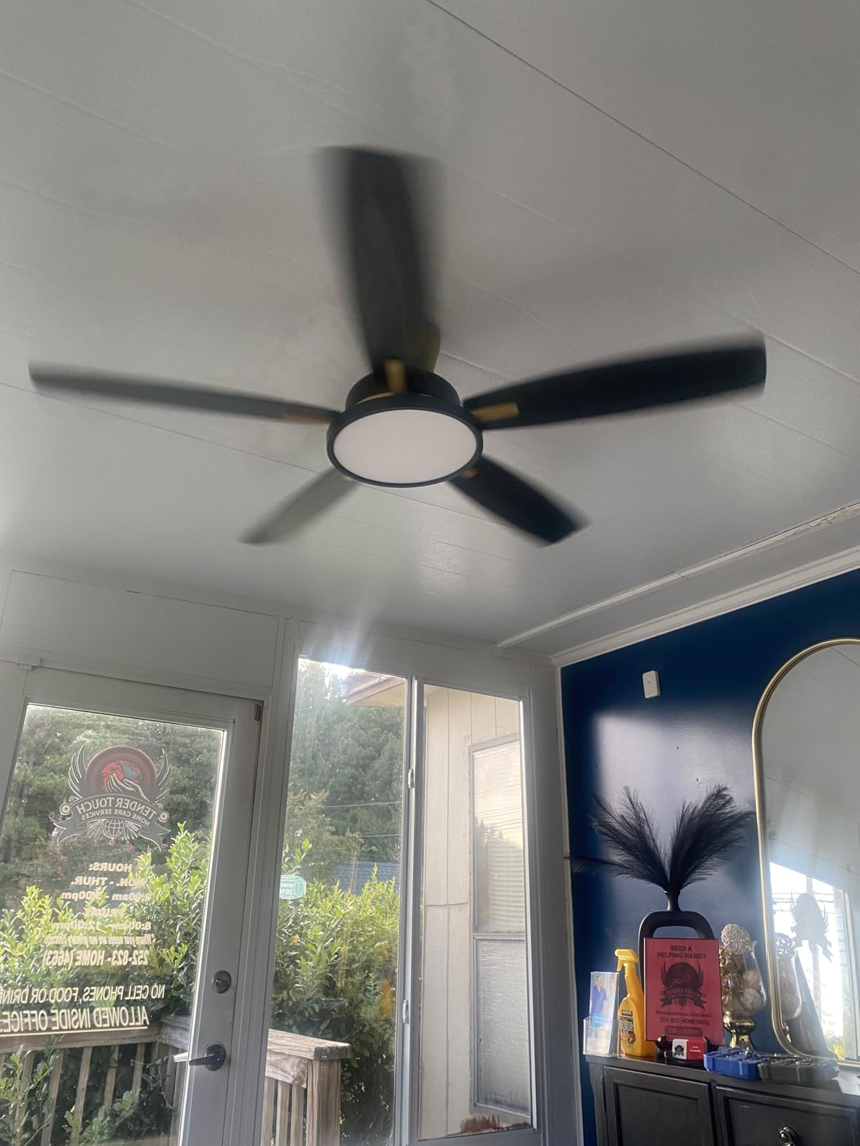TALOYA 52 inch Ceiling Fans with Lights,Remote Control Multifunctional Quiet Fan with Three Color Temperature and Dimmable Light with Reversible Blades Black Customer Review TALOYA 52 inch Ceiling Fans with Lights,Remote Control Multifunctional Quiet Fan with Three Color Temperature and Dimmable Light with Reversible Blades Black - Customer Photo 2