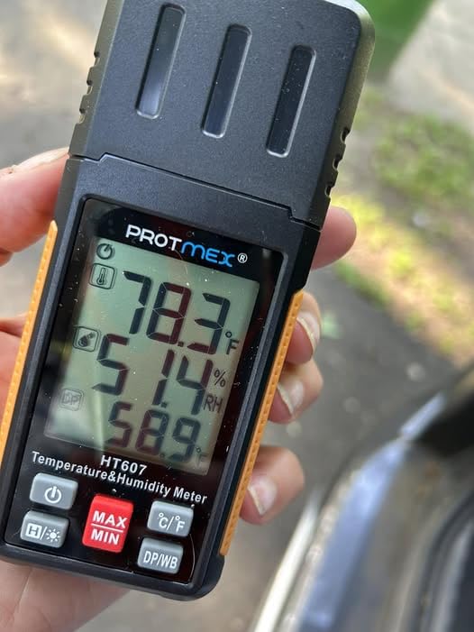 HT607 Temperature Humidity Meter High Precision Digital Hygrometer with Ambient, Relative Humidity, Dew Point, Wet Bulb Thermometer, Min/Max Hold, LCD Backlight with Cover Protector - Customer Photo 1