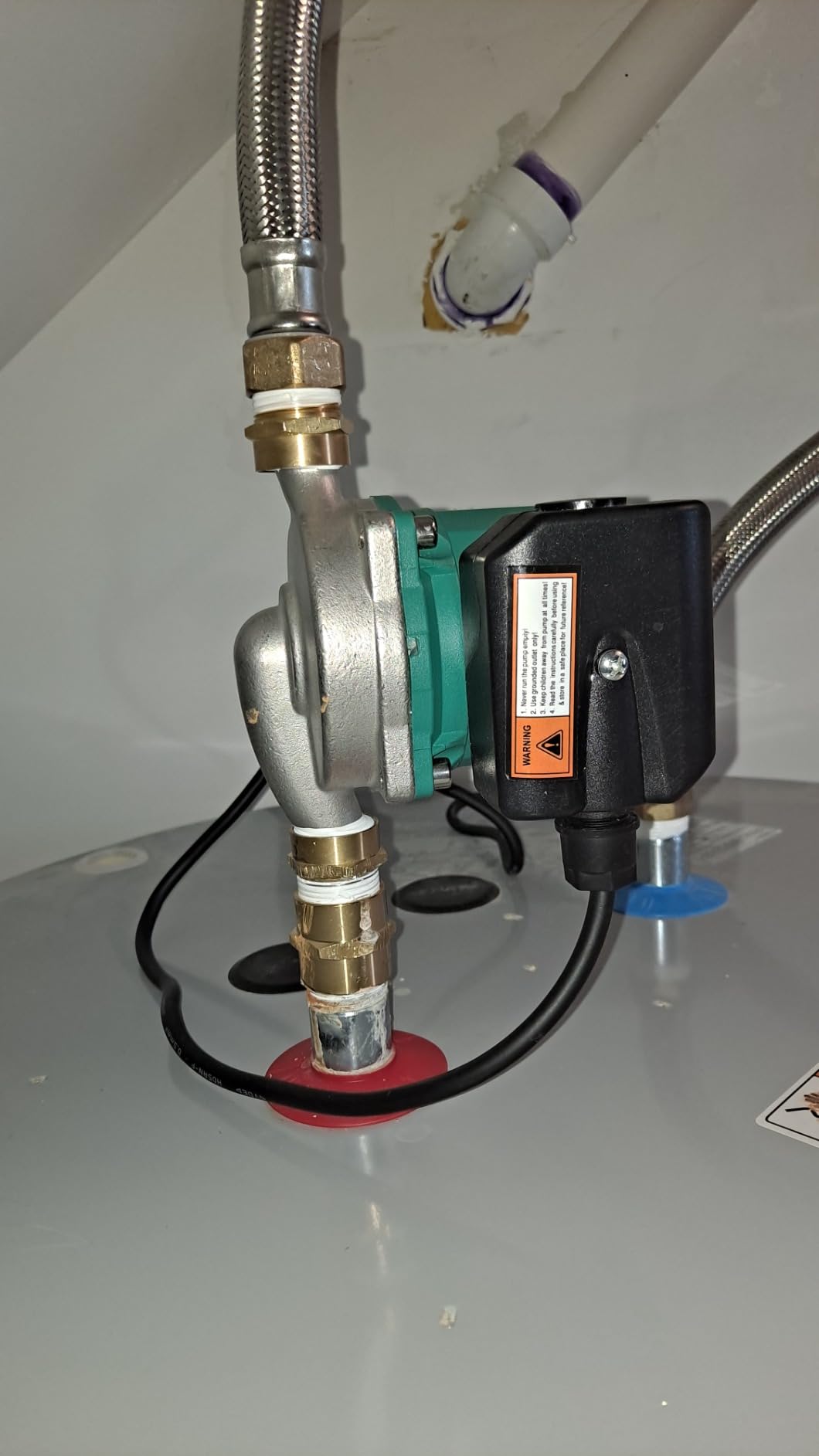 Hot Water Recirculating Pump, Water Circulator Pump, 120W 110V Automatic Circulating Pump Stainless Steel Head NPT 3/4